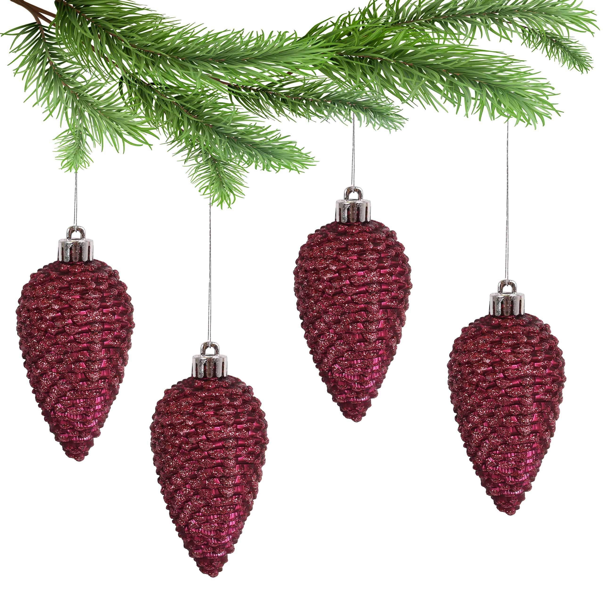 Sarcia.eu Weihnachtsbaumkugel Dunkelrote Weihnachtsbaumzapfen
