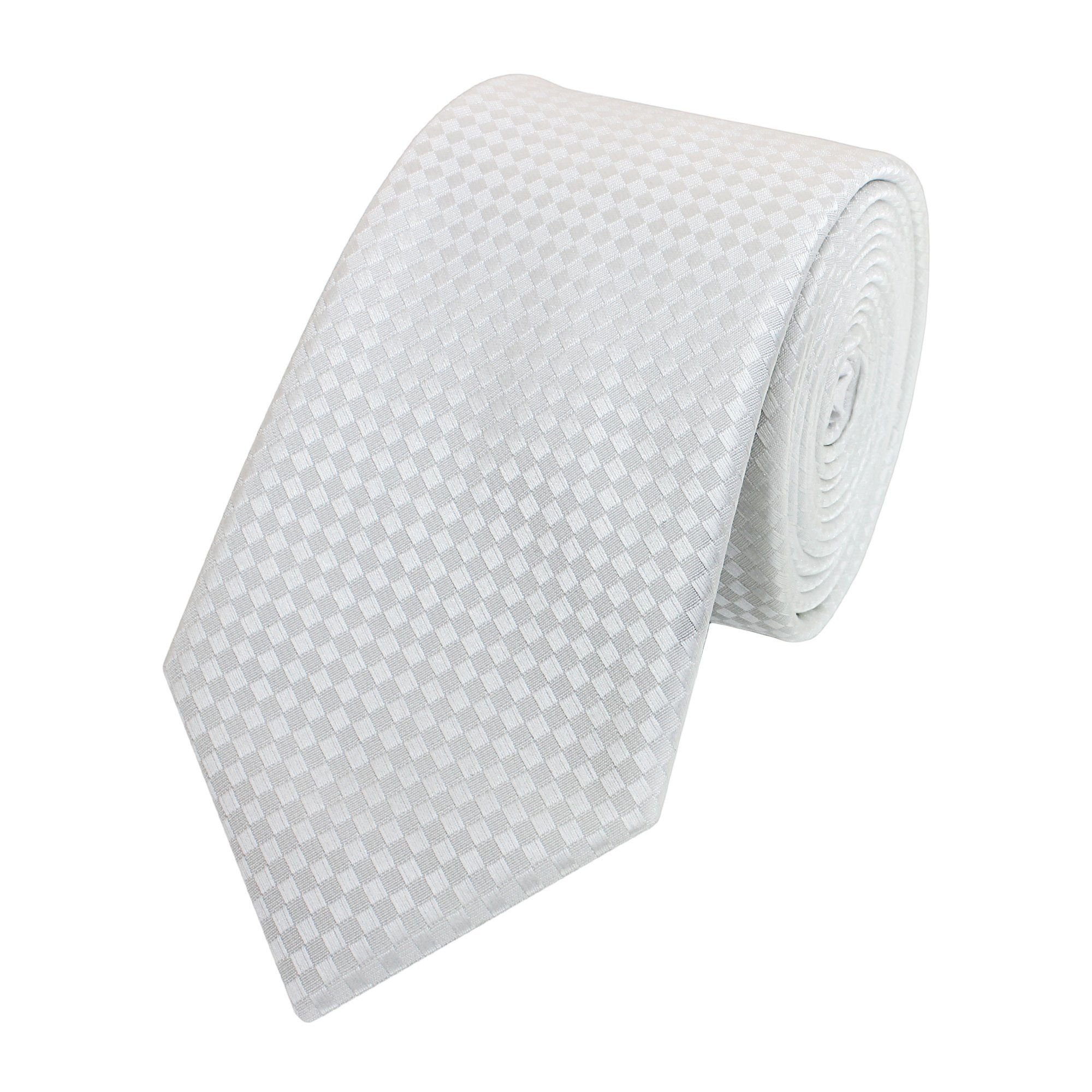 Fabio Farini Krawatte Herren Krawatte Weiß - verschiedene Weiße Männer Schlips in 6cm (Unifarben) Schmal (6cm), Weiß - Dynamic White | Breite Krawatten