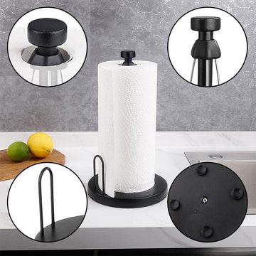 DOPWii Küchenrollenhalter Papierhandtuchhalter aus Edelstahl, kein Stanzen, Tisch-Küchenpapierhalter, mit Saugnapf-gewichteter Basis, rutschfest