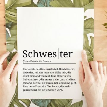 Tigerlino Poster Schwester Definition - Geburtstag Geschwister Geschenk