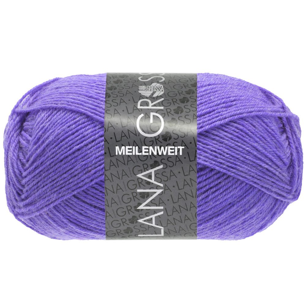LANA GROSSA MEILENWEIT 50 g UNI Häkelwolle, 210 m (4-fach Sockenwolle mit 80 % Schurwolle), 50 g