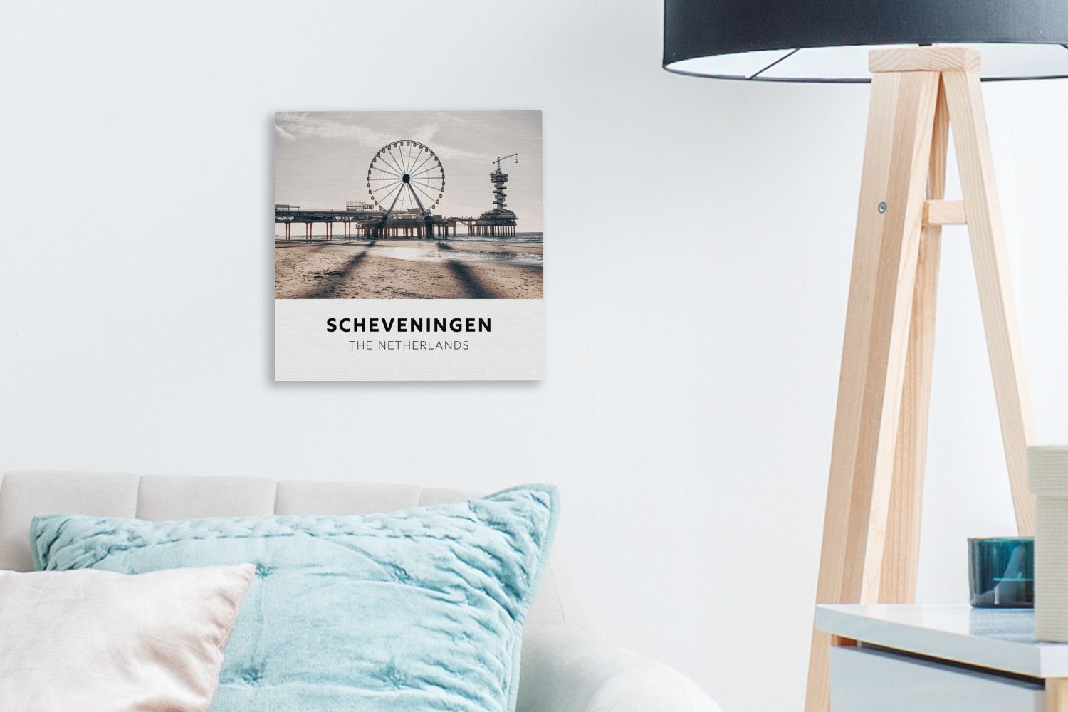 OneMillionCanvasses® Leinwandbild Riesenrad für Schlafzimmer - Leinwand Wohnzimmer Bilder (1 Strand, St), - Niederlande