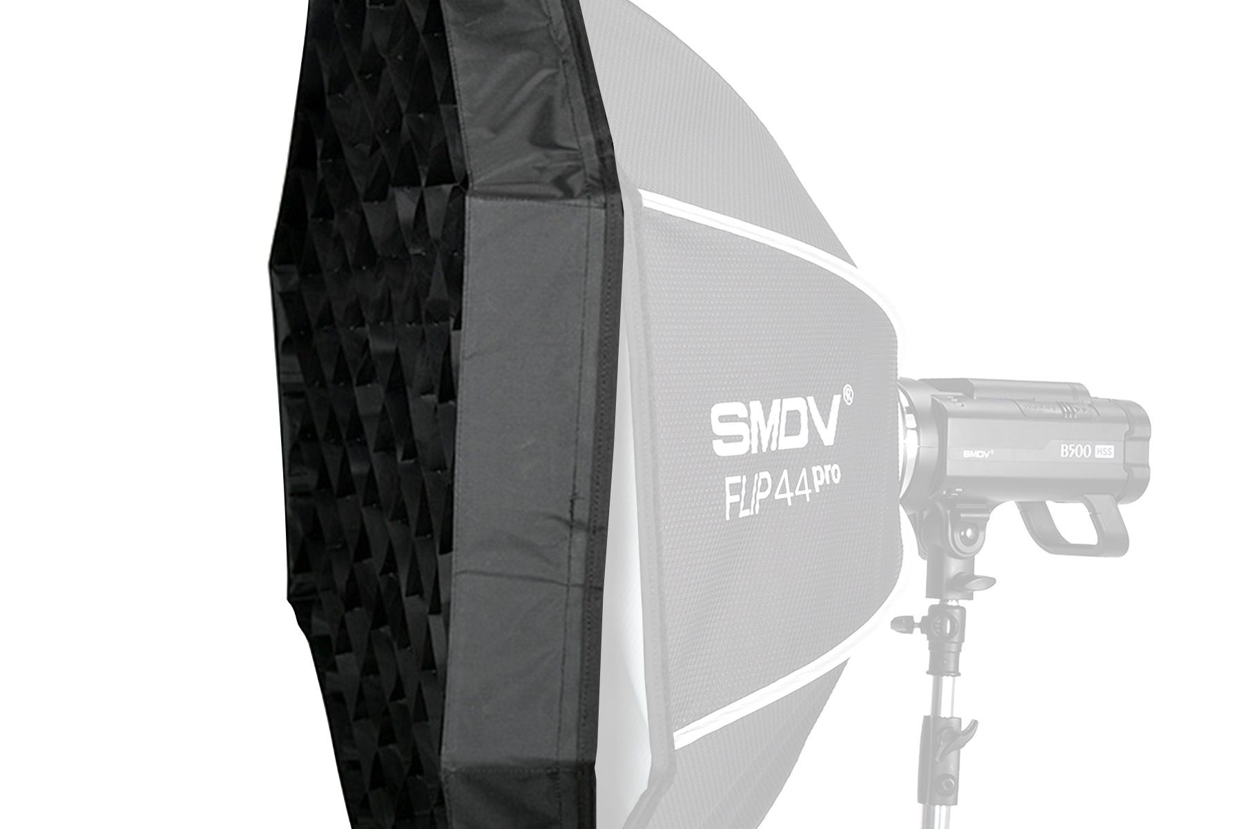 Speedbox 110cm - Wabenaufsatz Softbox 44", GRID SMDV FLIP Impulsfoto Klett-System Für