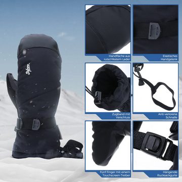 Sefzone Skihandschuhe Winter Touchscreen Handschuhe Fahhrad Motorrad Wasserdicht M/L/XL