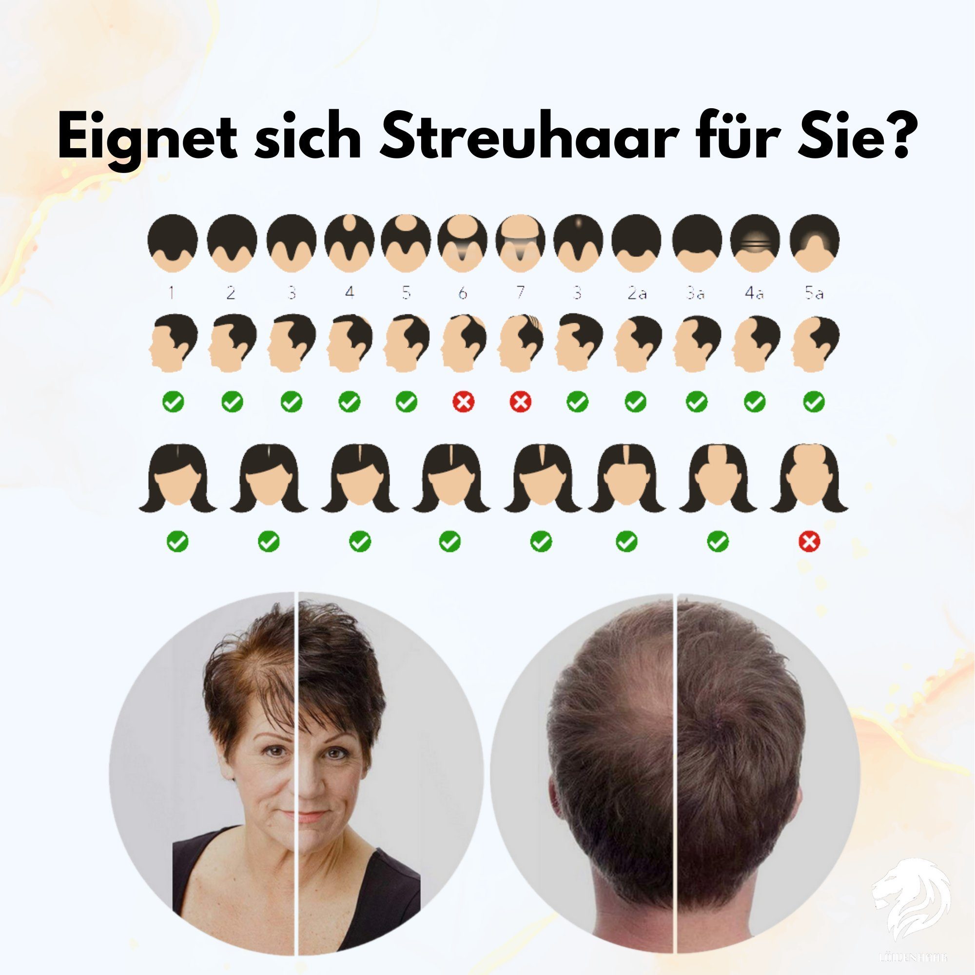 [3 Löwenhaar 27.5g] Haarpuder LÖWENHAAR® Streuhaar/Schütthaar/Hair Fibers RED x