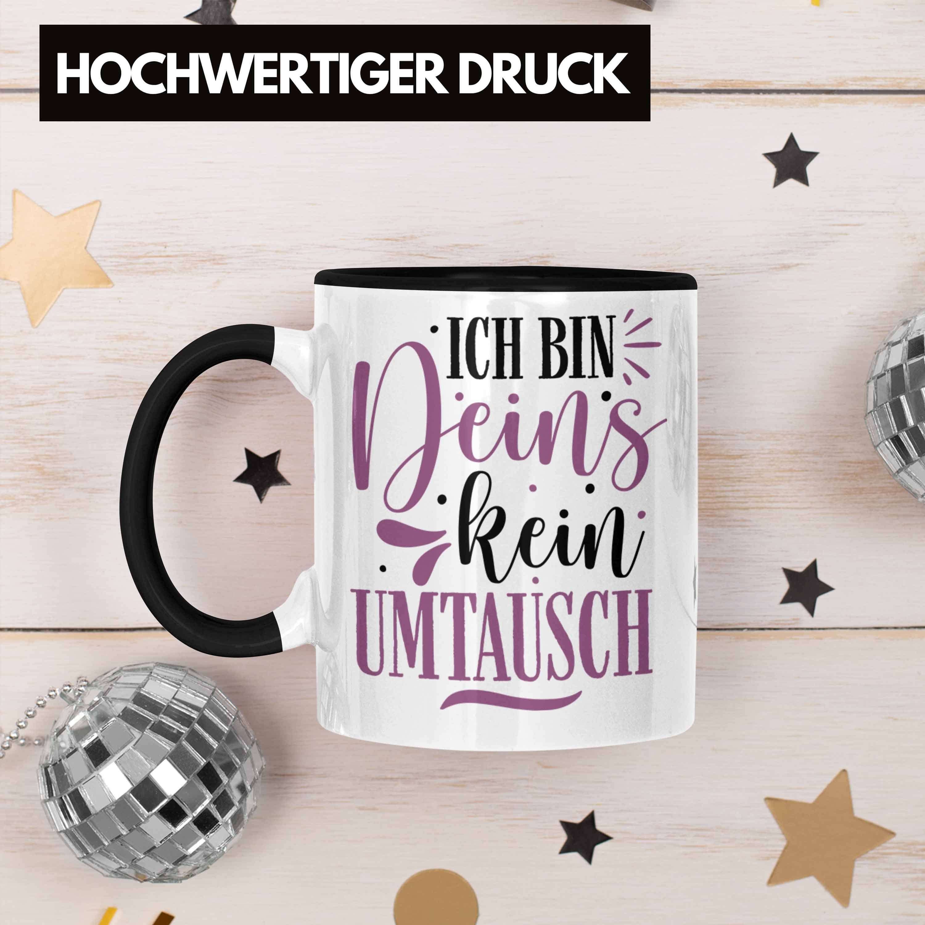 Bin Sprüchen mit Tasse Tasse Geschenk Ich Trendation Schwarz Valentinstag Deins für Trendation Kaffeetasse Spruch Freund -