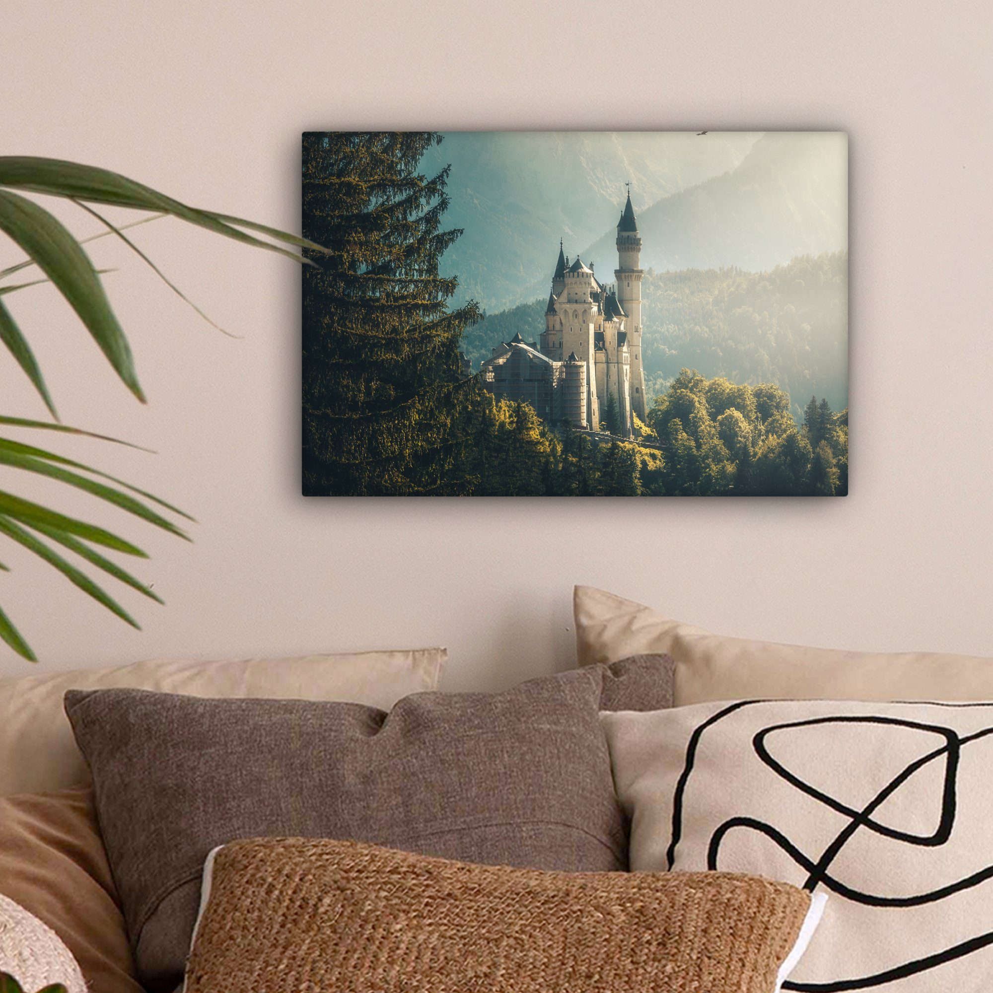 OneMillionCanvasses® Leinwandbild Natur - Schloss - Berg - Neuschwanstein, günstig online kaufen