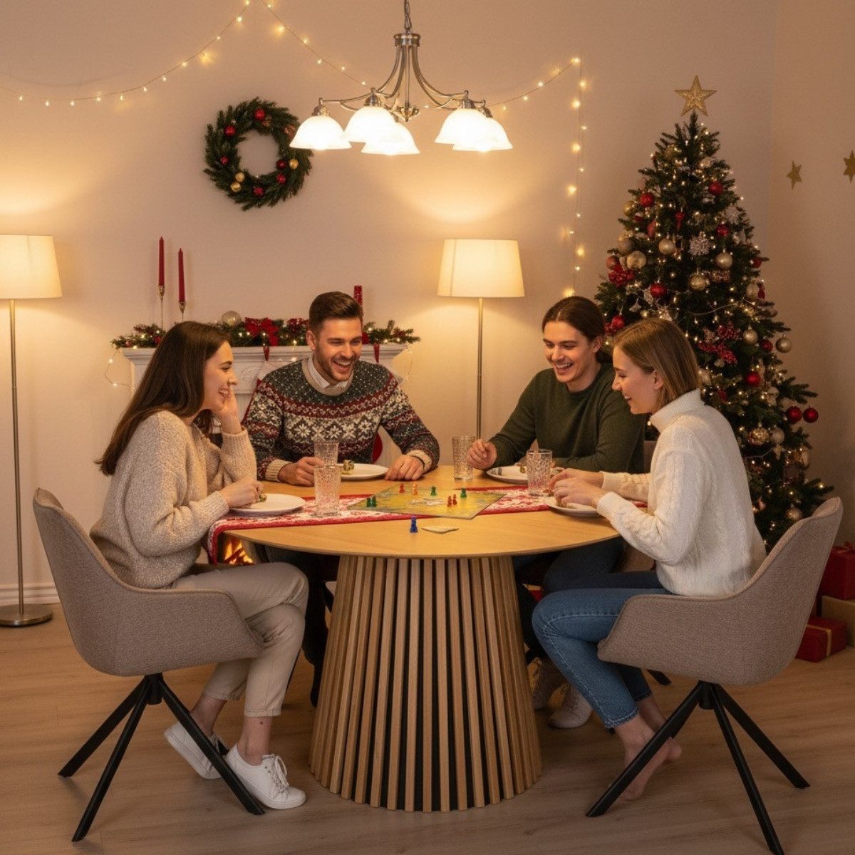 MR.DEKO Esstisch rund Oria aus Natur günstig online kaufen
