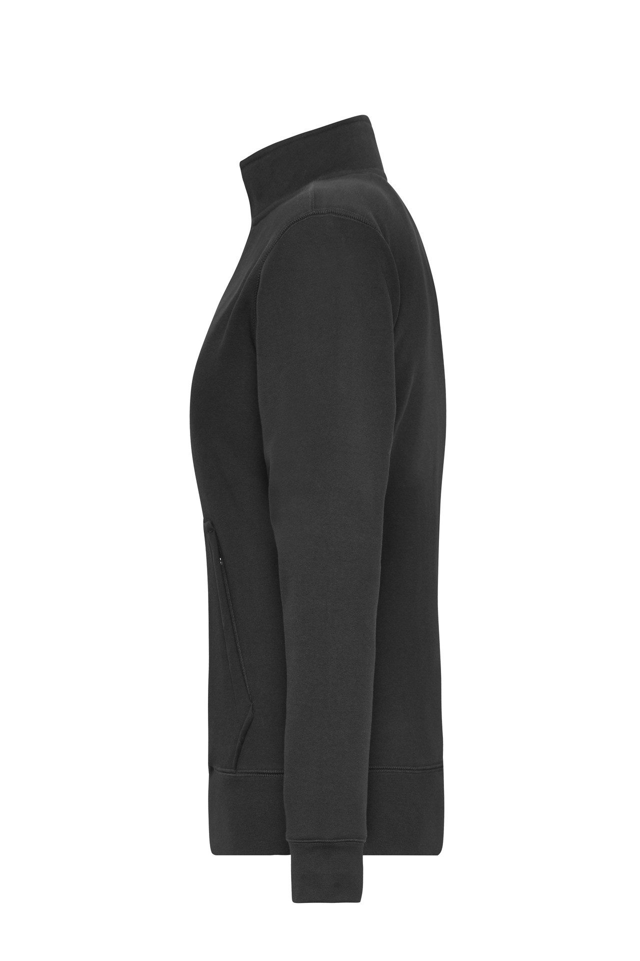 James & Nicholson Sweatjacke Leicht taillierte Damen Doppeljacke im Materialmix JN1809 Innen warmer Fleece, außen angenehmer Baumwoll-Jersey – Bild 3 von 4