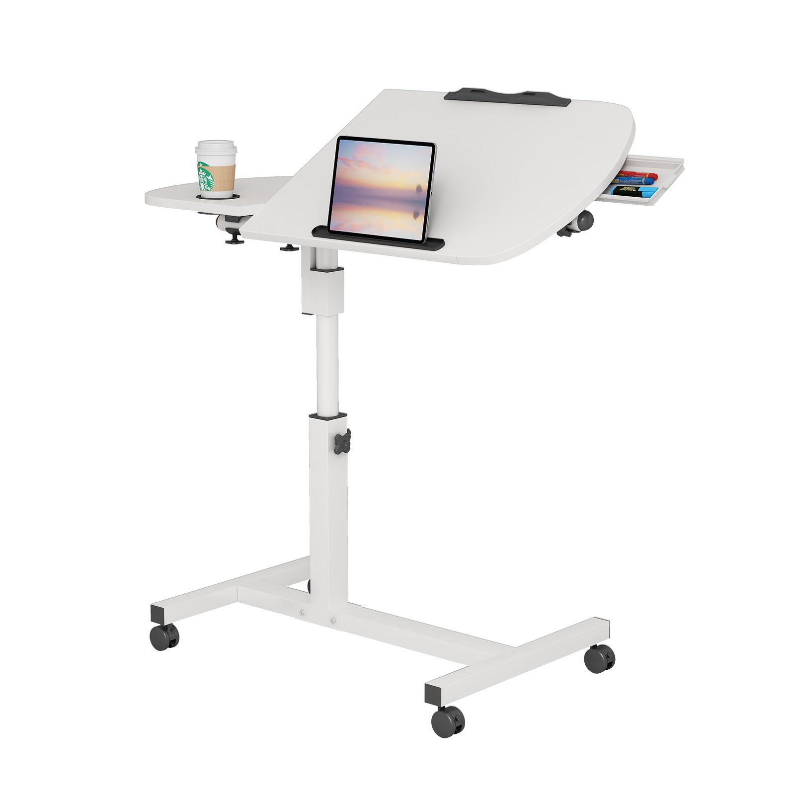 JEOBEST Computertisch Laptoptisch auf Rollen, Beistelltisch Höhenverstellba günstig online kaufen