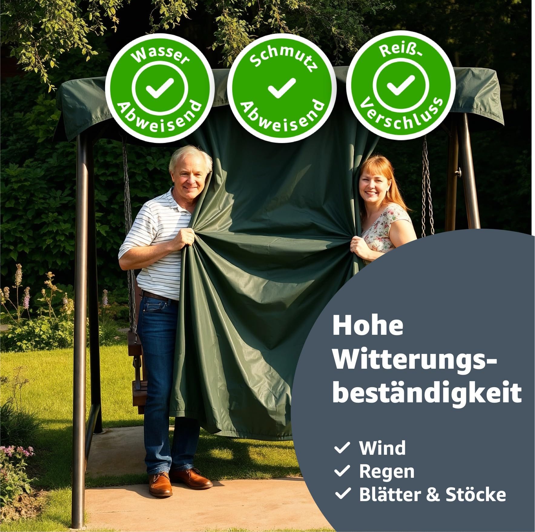 PlaneEasy.® Gartenmöbel-Schutzhülle Schutzhülle für Hollywoodschaukel 2,3,4-Sitzer - Plane Gartenschaukel (Packung, 1-St., Hollywoodschaukel-Schutzhülle), mit Reißverschluss