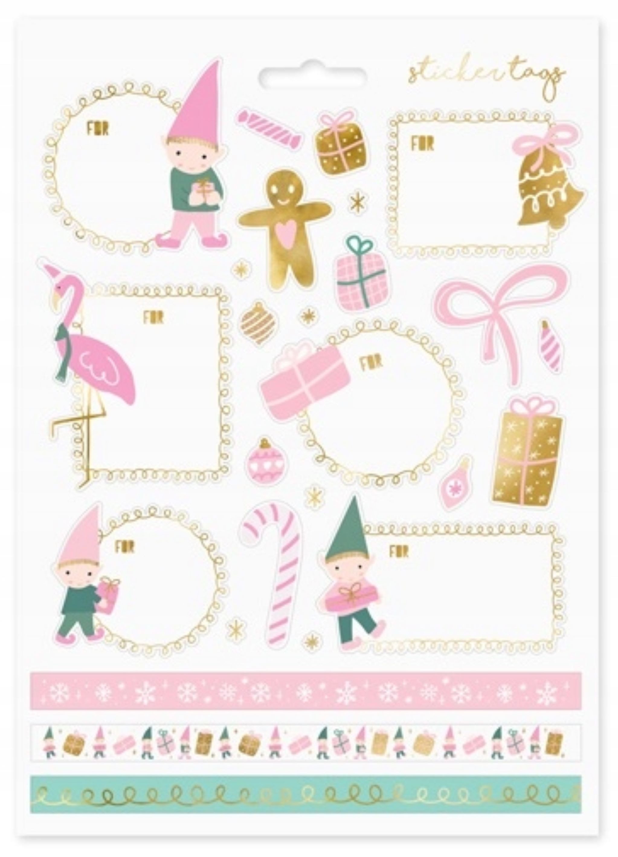 partydeco Sticker Weihnachtsaufkleber-Set "Elf": 27 Sticker, glänzend,für Geschenke