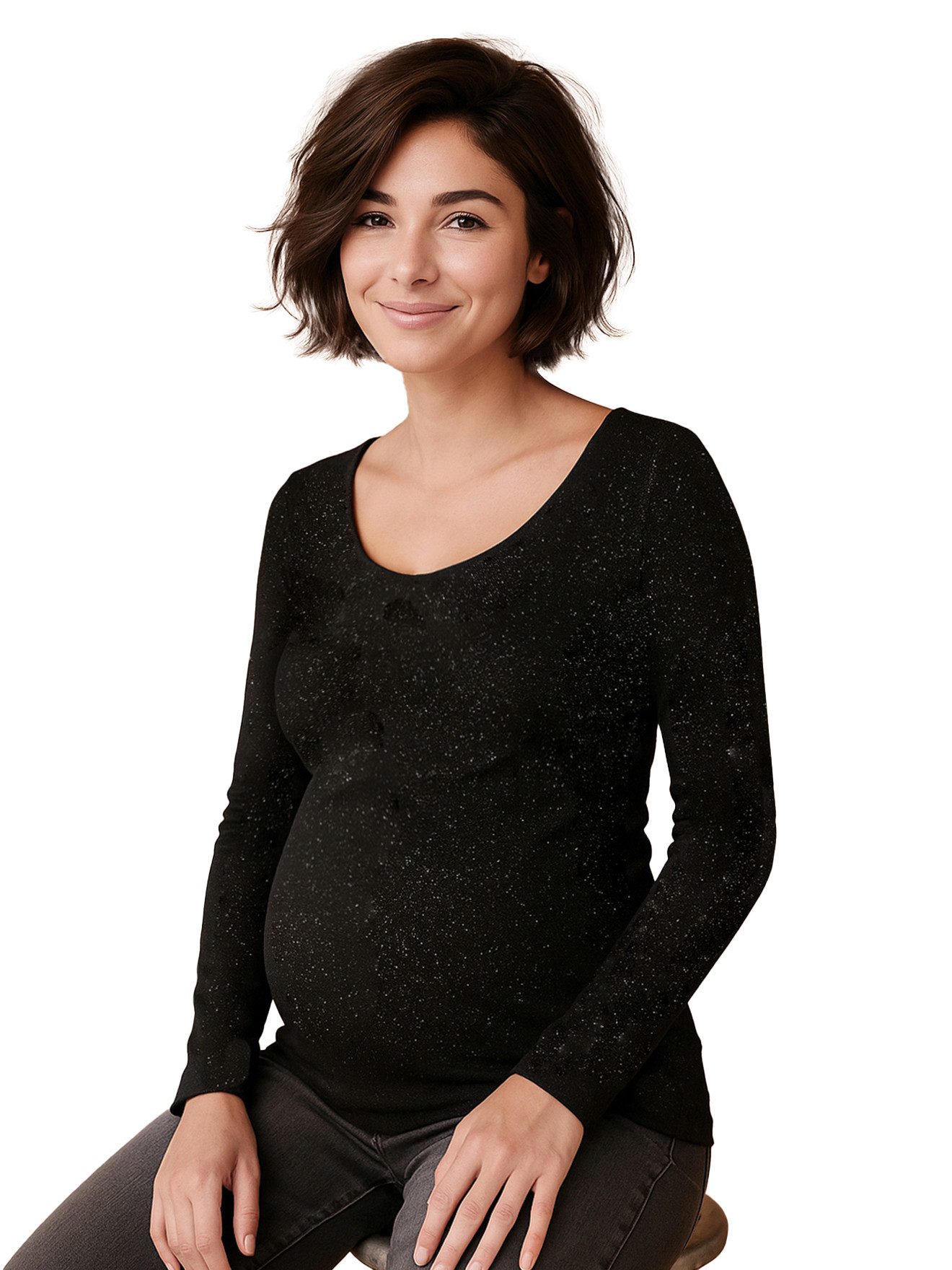 Envie de Fraise Umstandsshirt Umstandsshirt mit Glanzeffekt