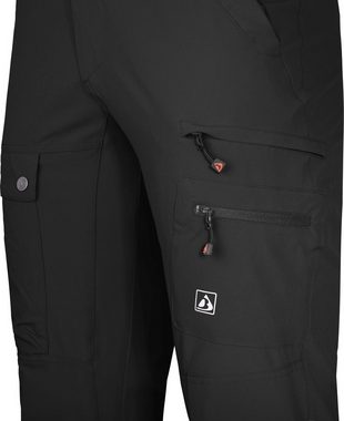 Bergson Outdoorhose FROSLEV COMFORT Herren Wanderhose, recycelt, elastisch, 7 Taschen, Kurzgrößen, schwarz