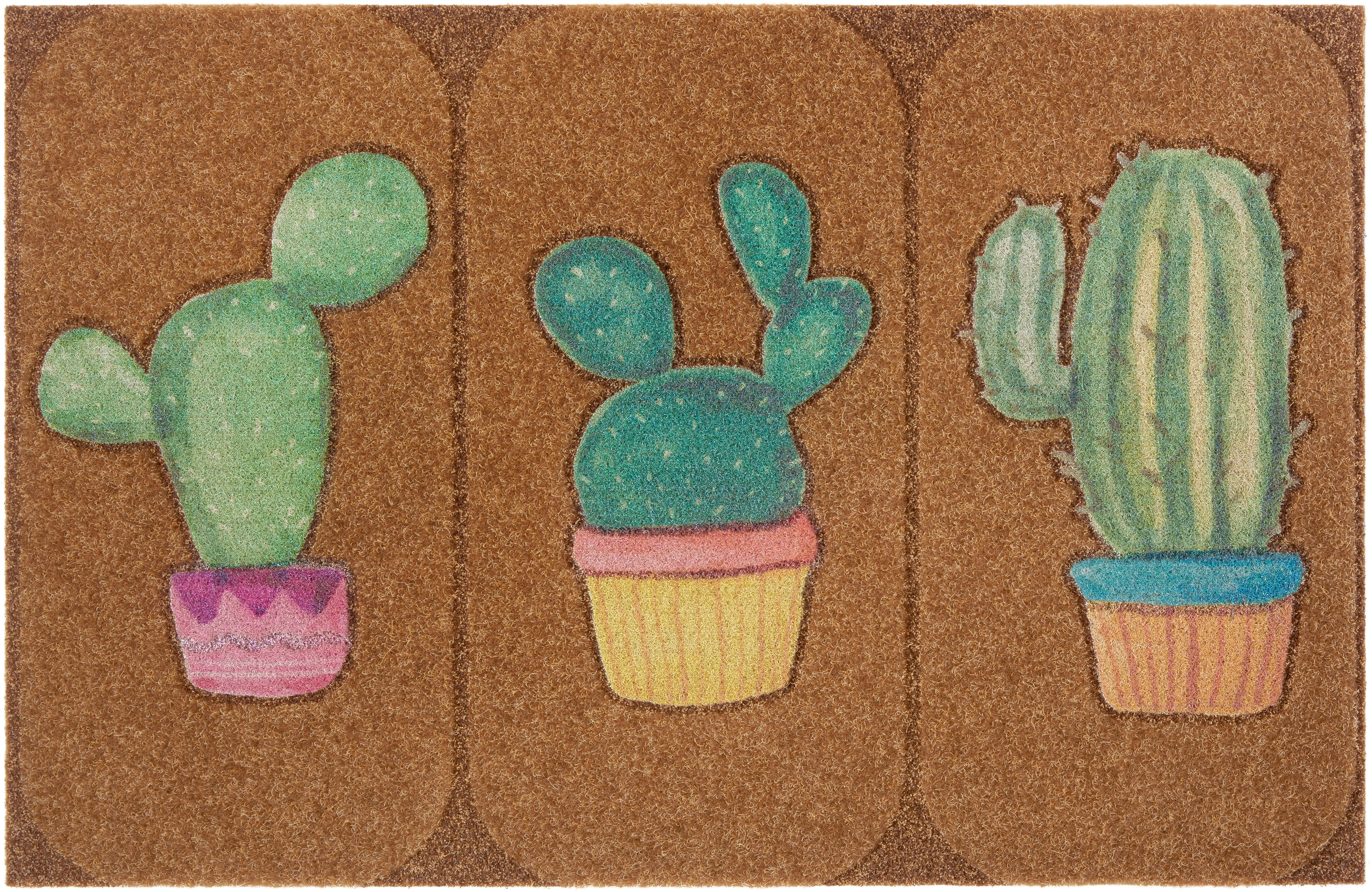 Kaktus, Fußmatte home, rechteckig, Höhe: Farbenfroh, Kokos-Look, Pflegeleicht, my 10 Schmutzfang mm, Rutschfest, Robust,