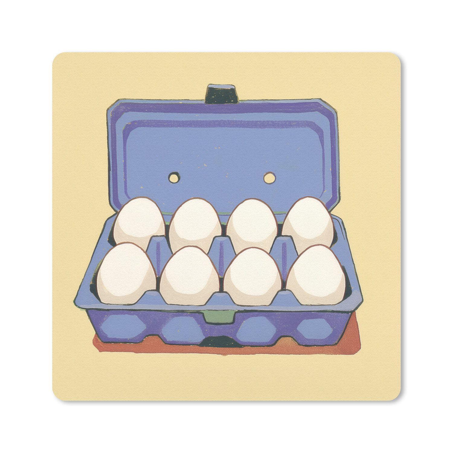MuchoWow Mauspad Eier - Box - Minimalistisch - Blau (1-St), Mousepad, Schreibtisch Zubehör, Deko, 20x20 cm