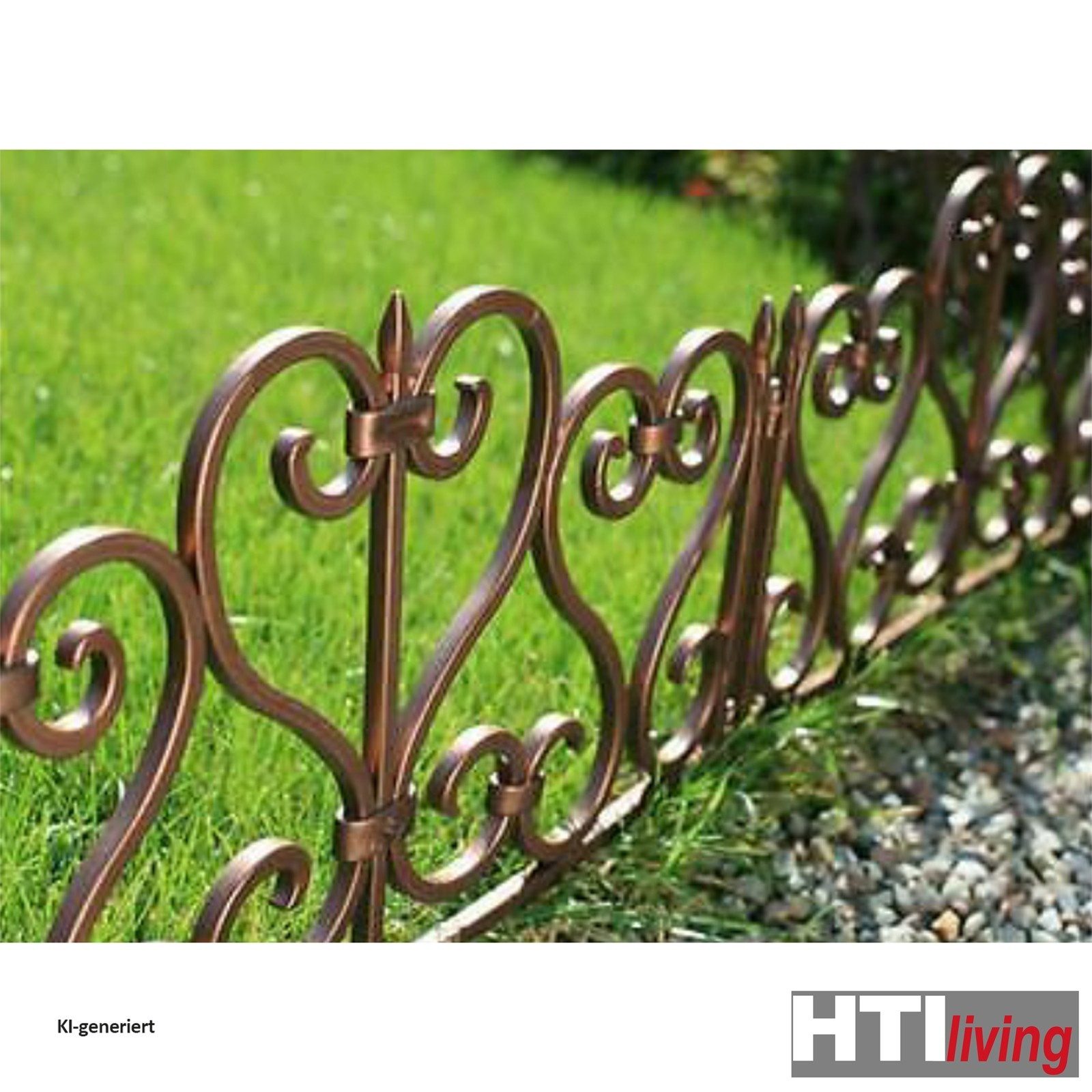 HTI-Living Beetbegrenzung Zierzaun Romantik Nessa, Set, 4 Zaunelemente, Beeteinfassung Beetbegrenzung
