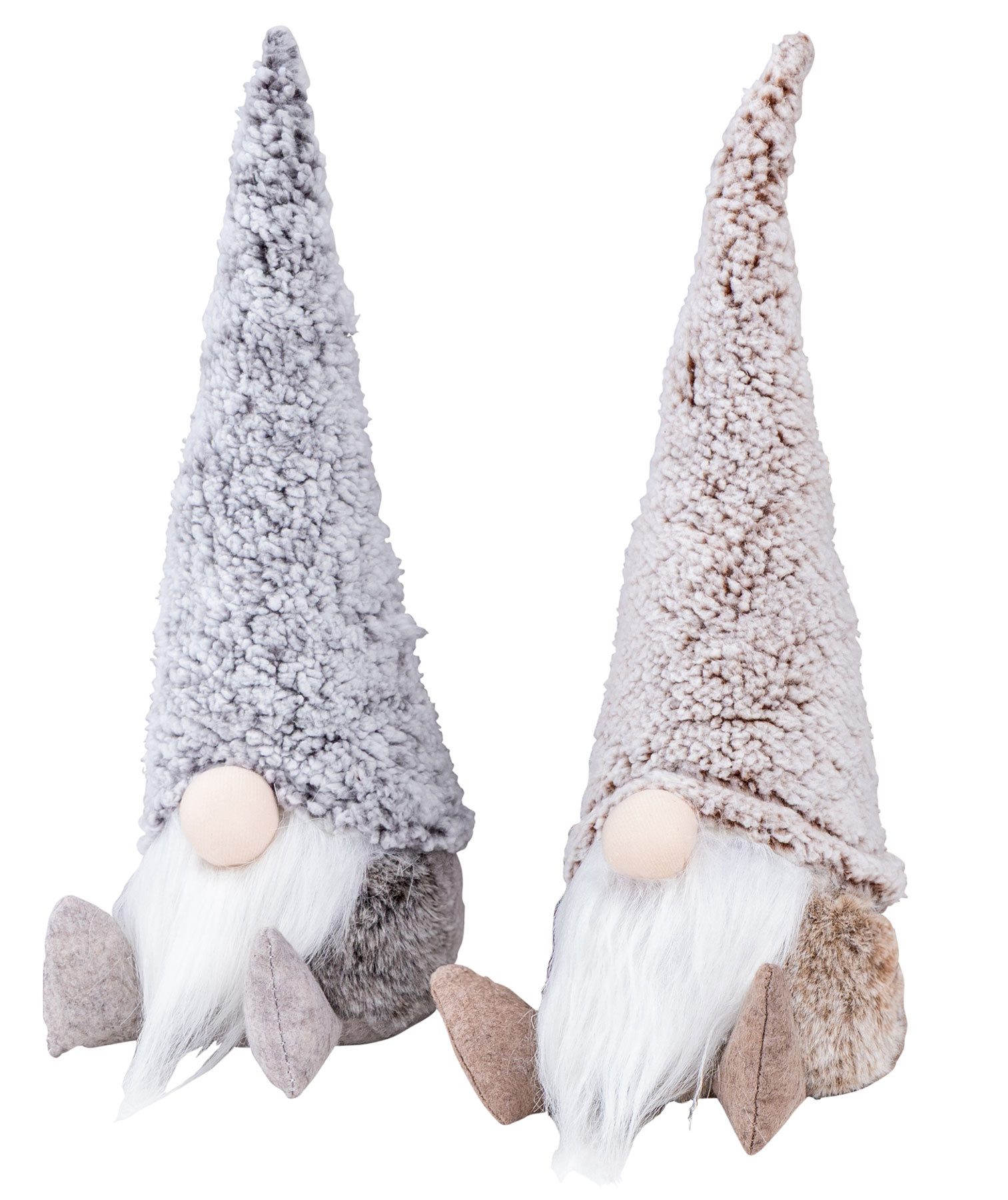 Levandeo® Weihnachtsfigur, 2er Set Wichtel Deko Figuren H40cm Grau Braun We günstig online kaufen