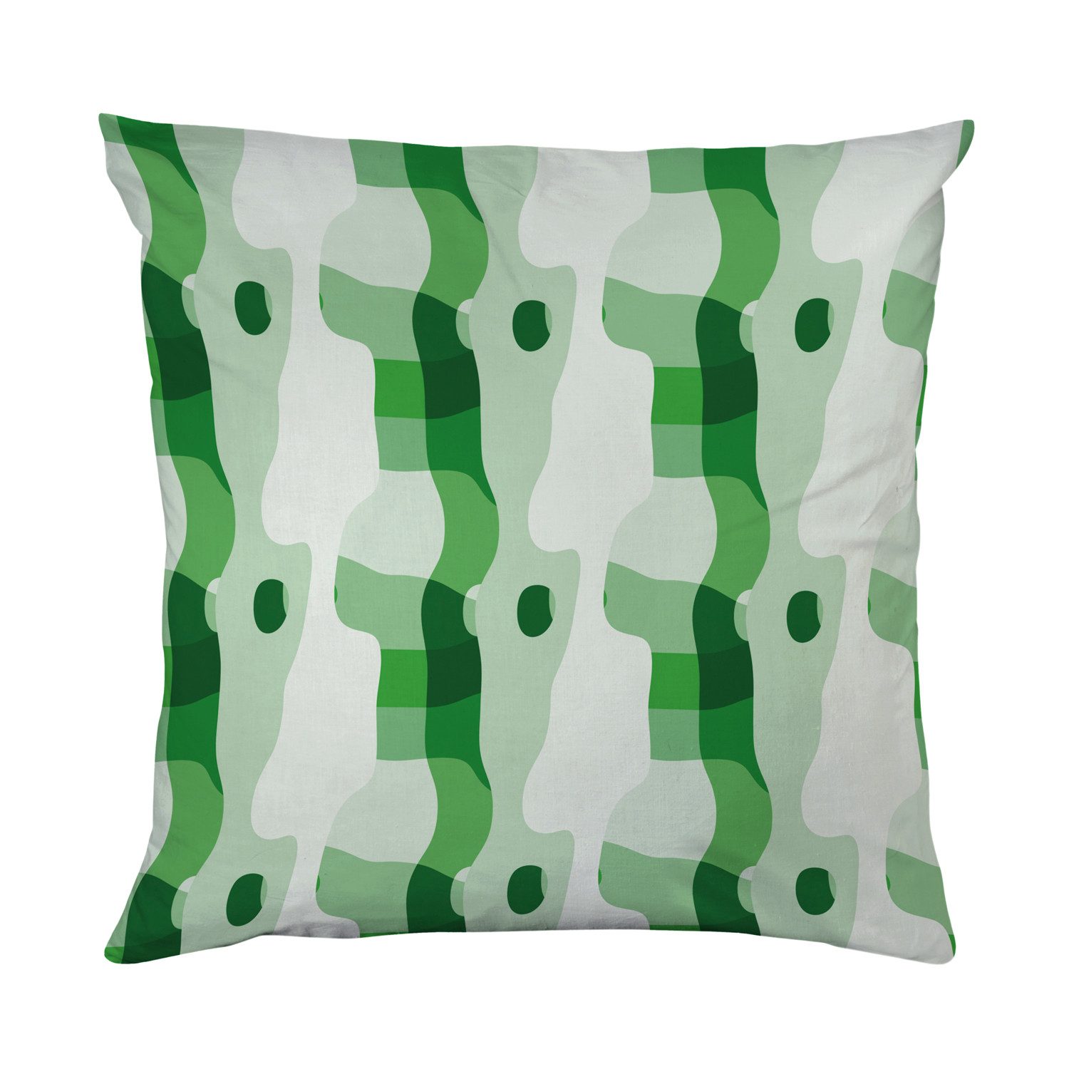 queence Dekokissen Abstraktes Muster grün, Beidseitig bedruckte Kissenhülle, Kissen 40x40cm, inkl. Reißverschluss