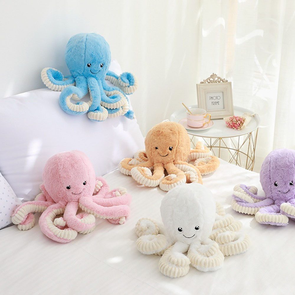 AFKSMILE Dekokissen Weiches Oktopus Kuscheltier, realistisches Cuddly Octopus Plüschtier