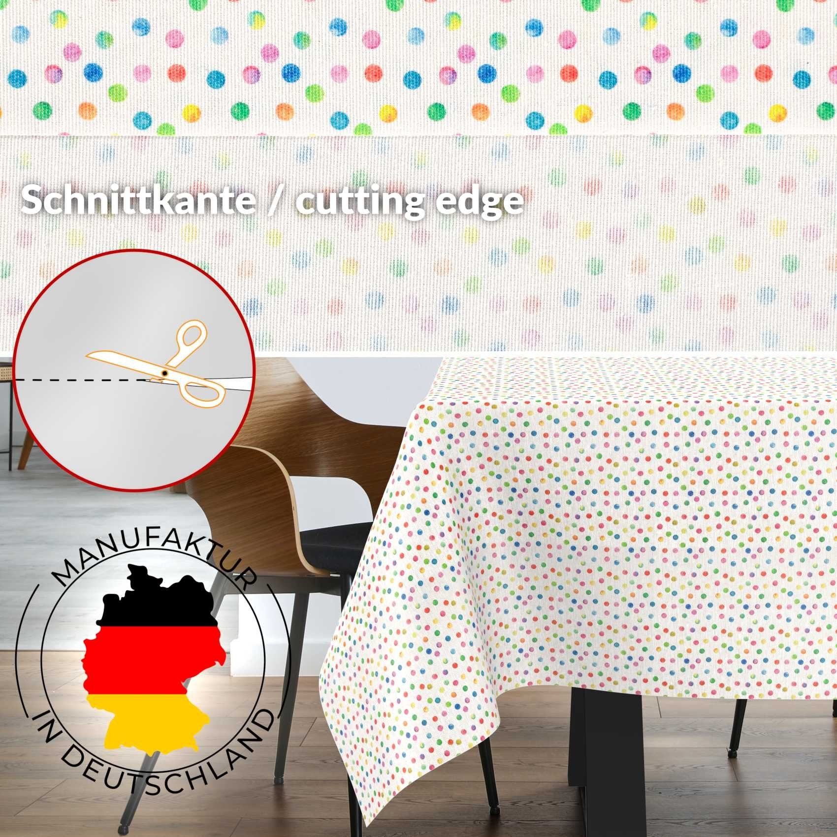 ANRO Tischdecke aus Stoff mit Exclusivem Motiv wasserabweisend Tischtuch Tischwäsche (Einzelstück 1-tlg), mit Acryl Beschichtung