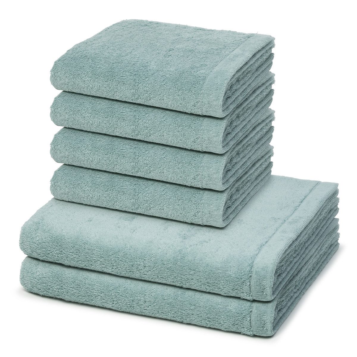 Cawö Handtuch Set Lifestyle, Walkfrottee (Spar-Set, 6-St), 4 X Handtuch 2 X Duschtuch im Set - Baumwolle - Saugstark