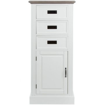 LebensWohnArt Kommode Edle Landhaus Kommode CHALET 130cm weiss-braun Highboard