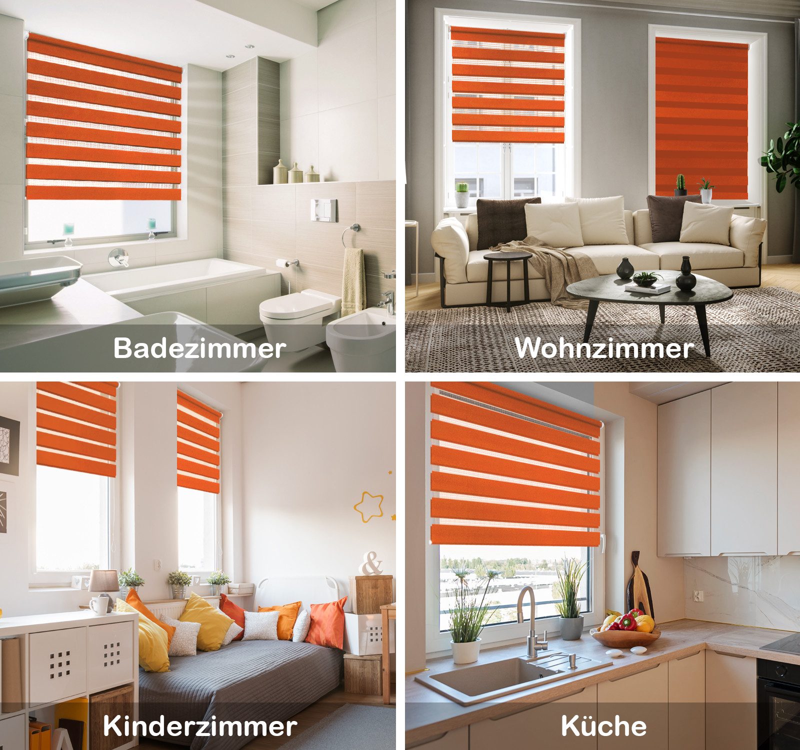 Doppelrollo Duo-Rollo Klemm Fix, Fenster-Rollo Ohne Bohren, DomDeco, Klemm- oder Schraubmontage, Klemmbar, Kettenzug, ohne Bohren, Sicht- und Blendschutz