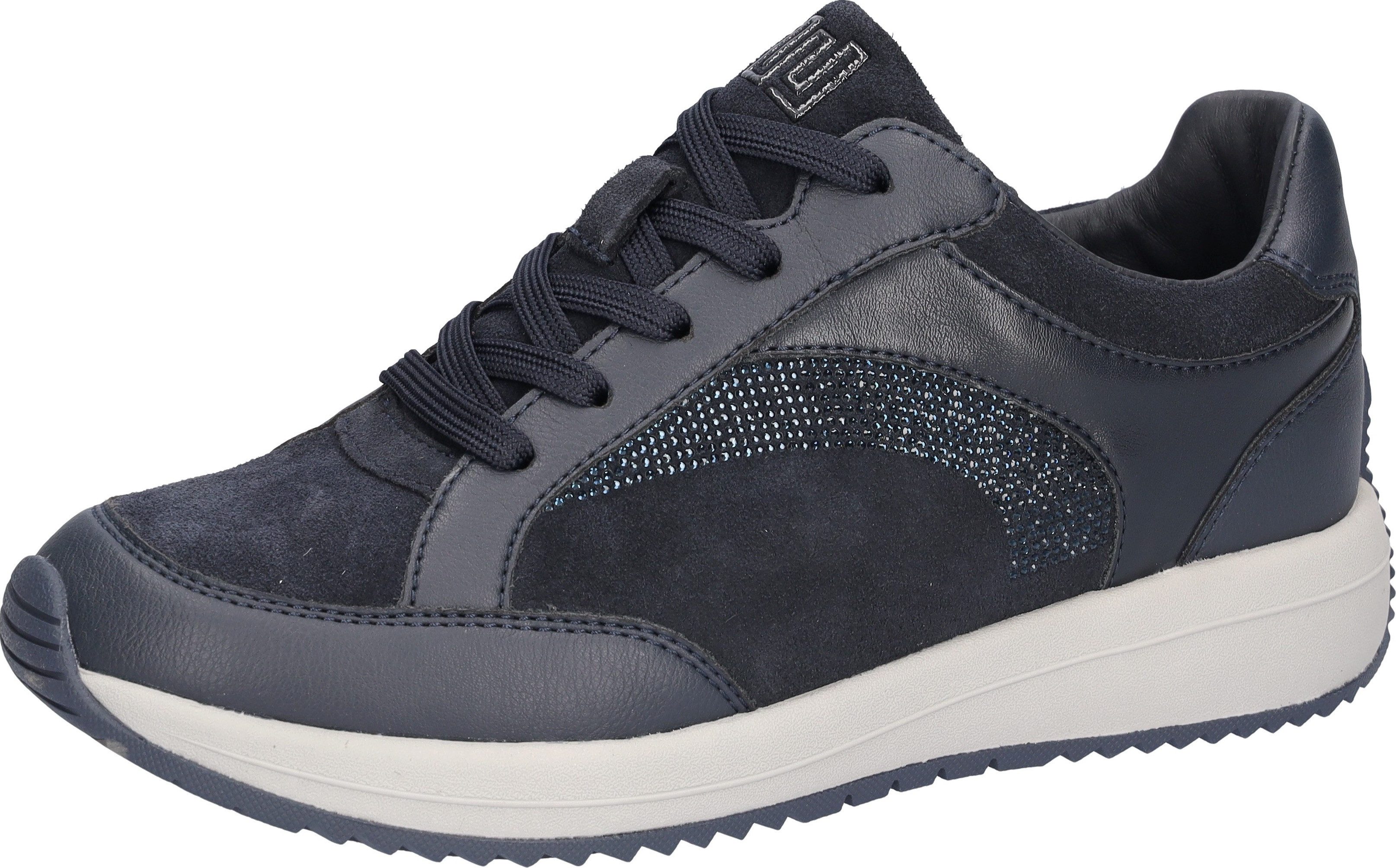 Waldläufer H-Belly Sneaker Schnürschuh, Komfortschuh, Glitzersteine, in Bequemweite H