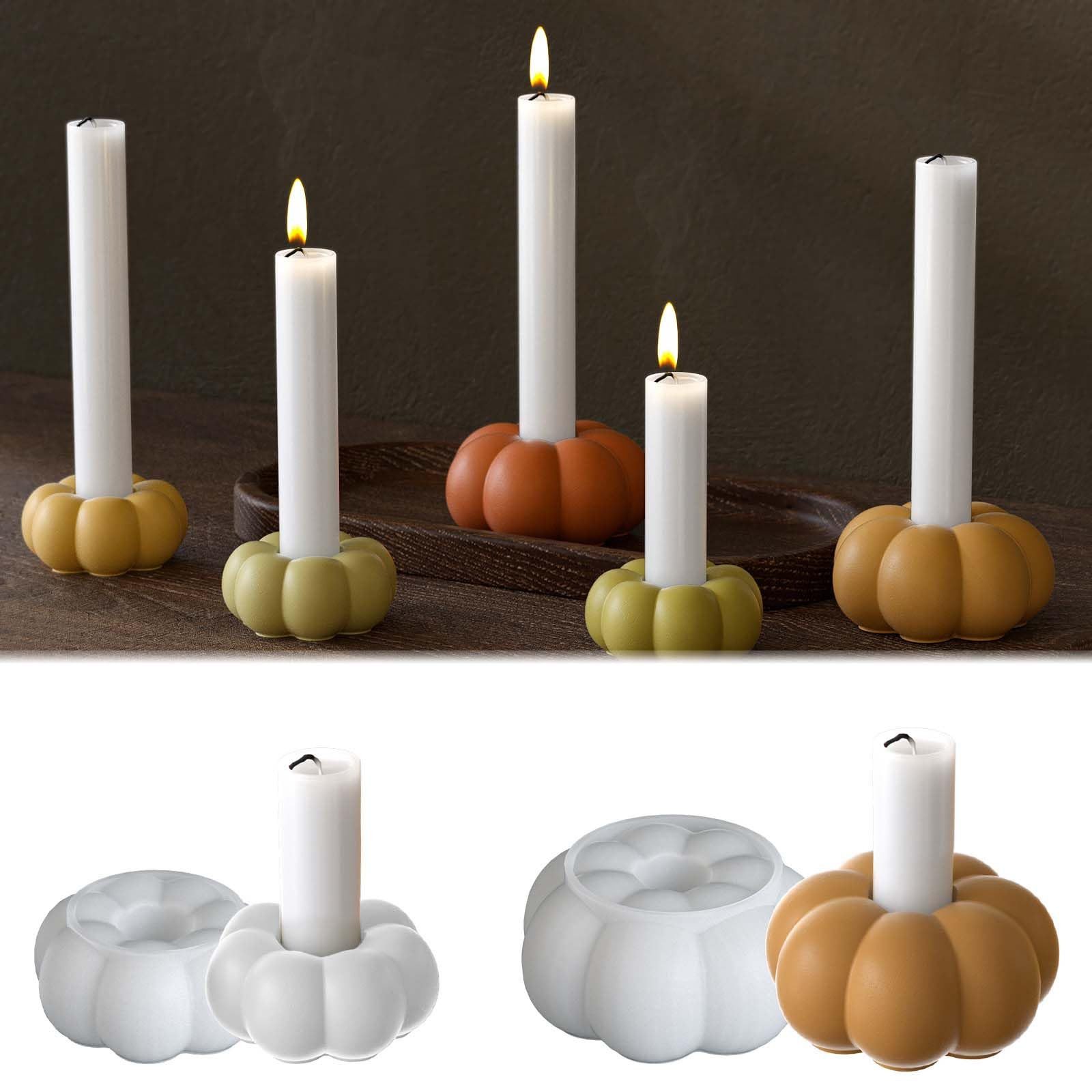 Agger Silikonform 2 Stück Silikonform Kürbis, Silikonformen Gießformen Herbst, (2-tlg), Gießformen Silikon Kürbis für Halloween-kerzenform