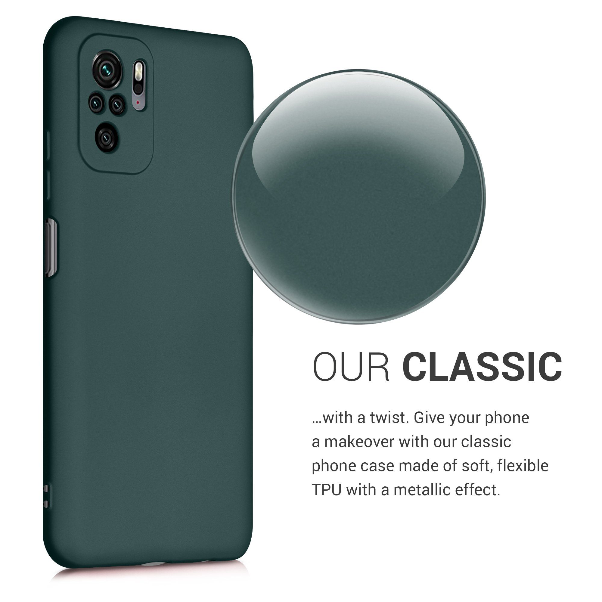 kwmobile Handyhülle Handyhülle für Xiaomi Redmi Note 10 / Note 10S Hülle, Silikon Case metallisch schimmernd - Schutzhülle Cover – Bild 3 von 5