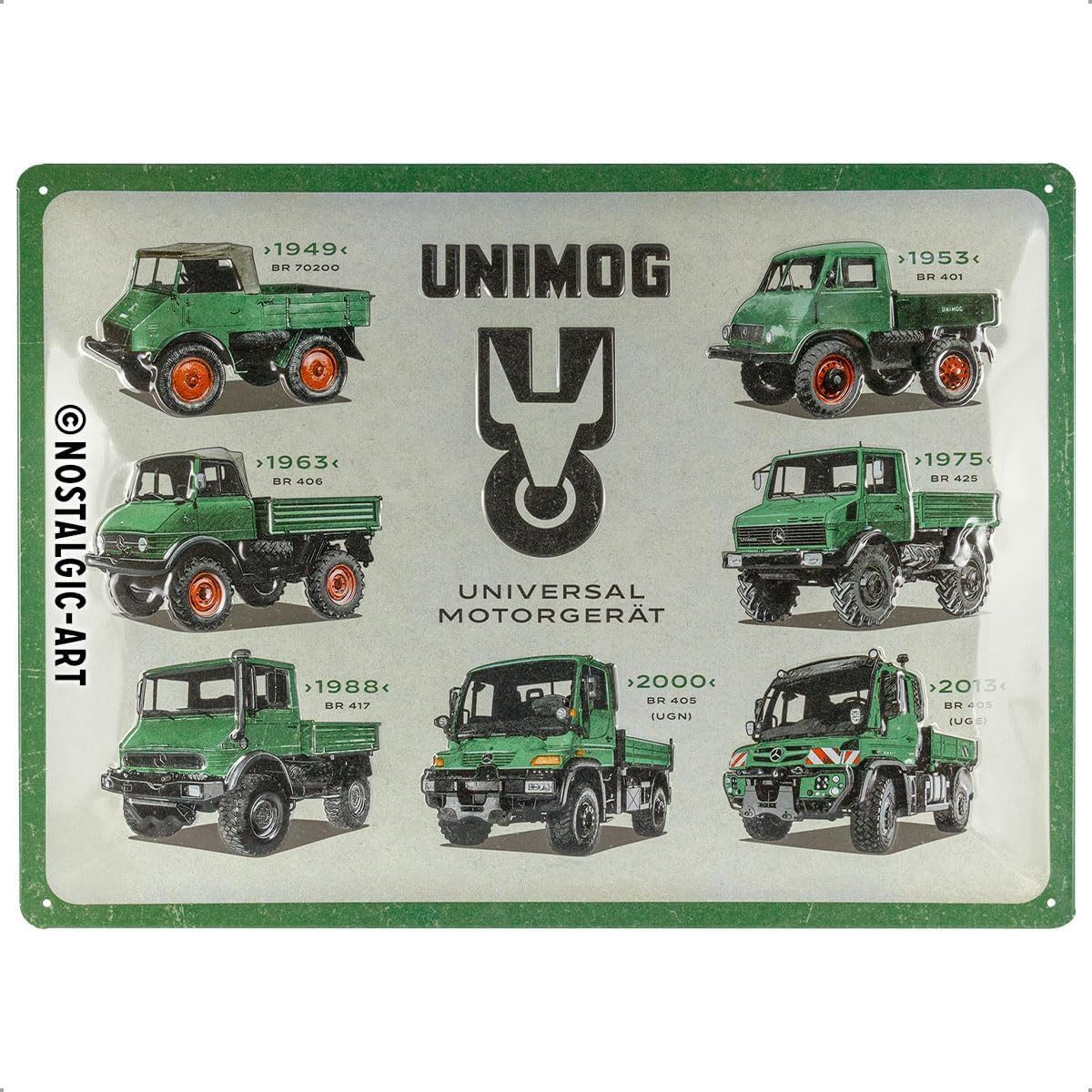 Nostalgic-Art Metallschild Blechschild 30 x 40 cm - Daimler Truck - Unimog Model Chart