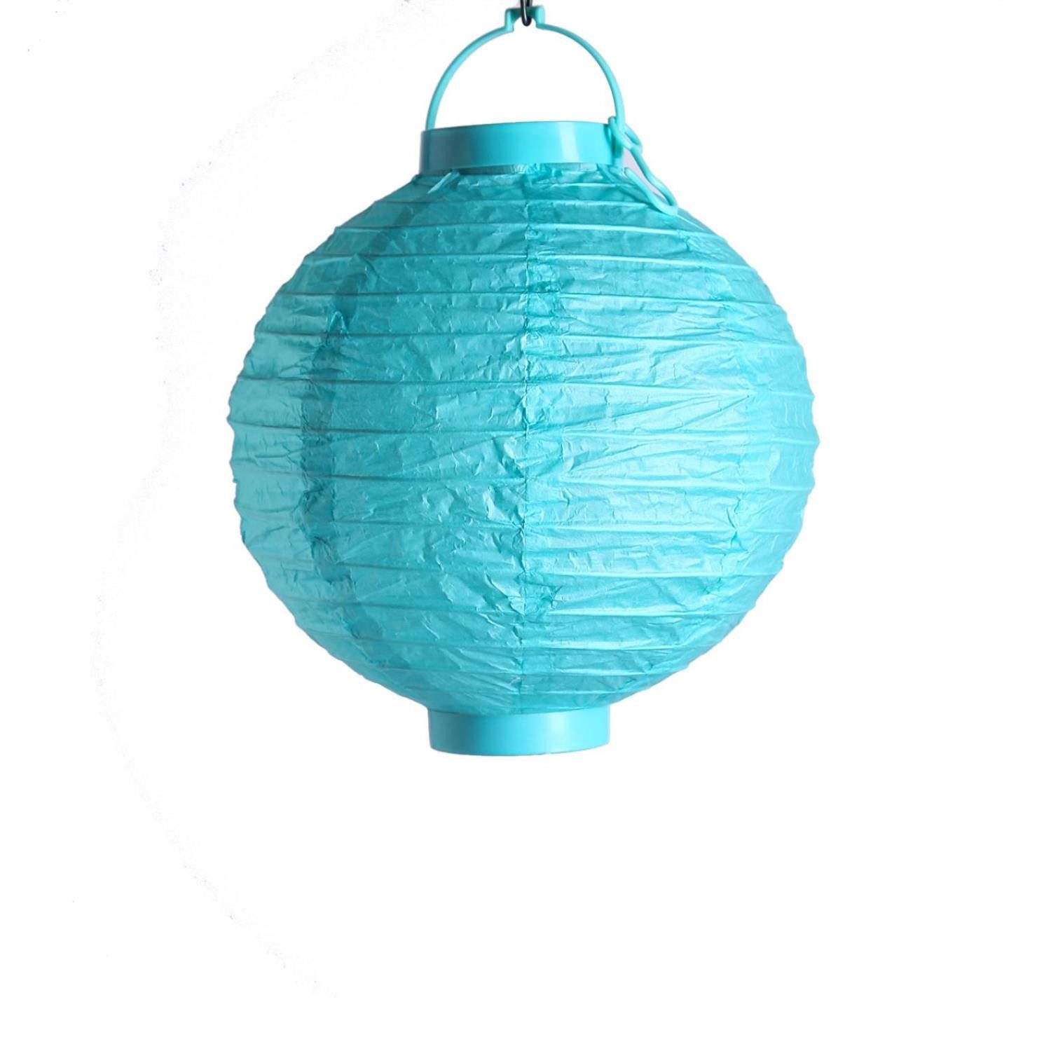 MARELIDA LED Lampion LED Lampion kaltweiße LED D: 20cm Kugel Laterne Partylampion türkis, LED Classic, kaltweiss (5300K bis 6000K)
