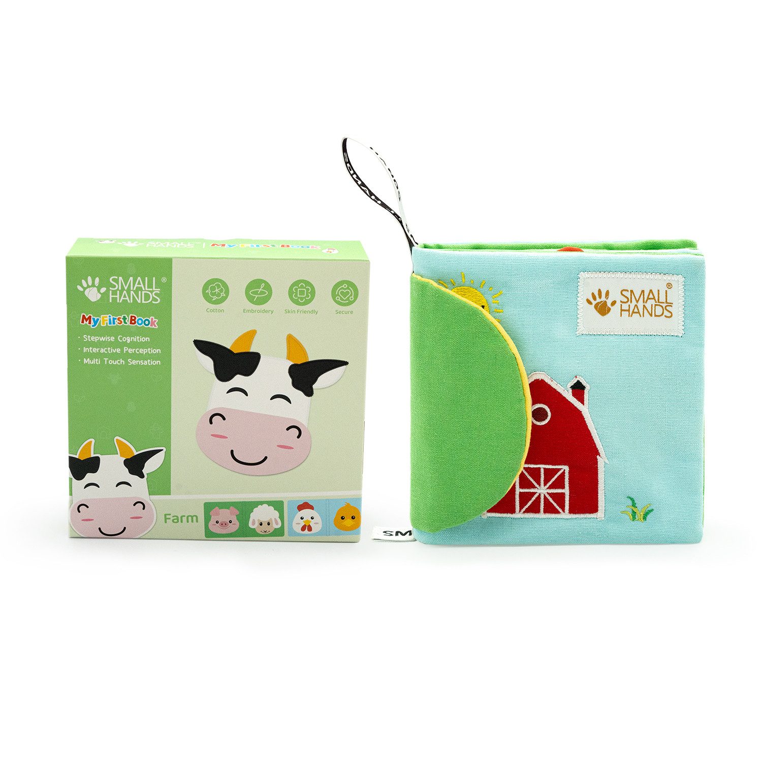 My First Book Stoffbuch Small Hands Bauernhof, 0-12 Monate, Fühlbuch