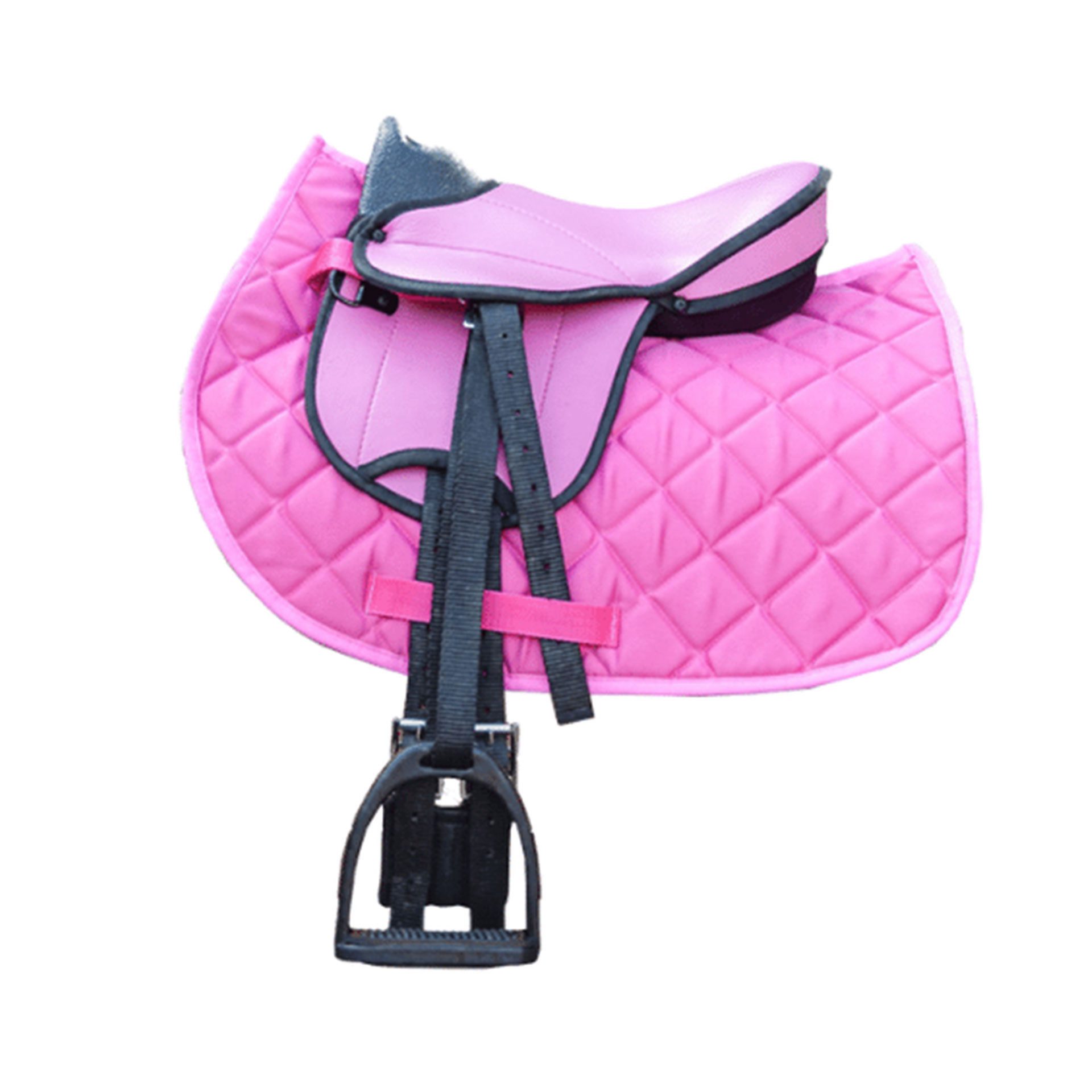 Brama-West Reitkissen "My happy Pony" Sattelset für Shetty Pony Holzpferd, Geeignet für Holzpferd/Pferdebauchumfang von 120 cm bis 145 cm