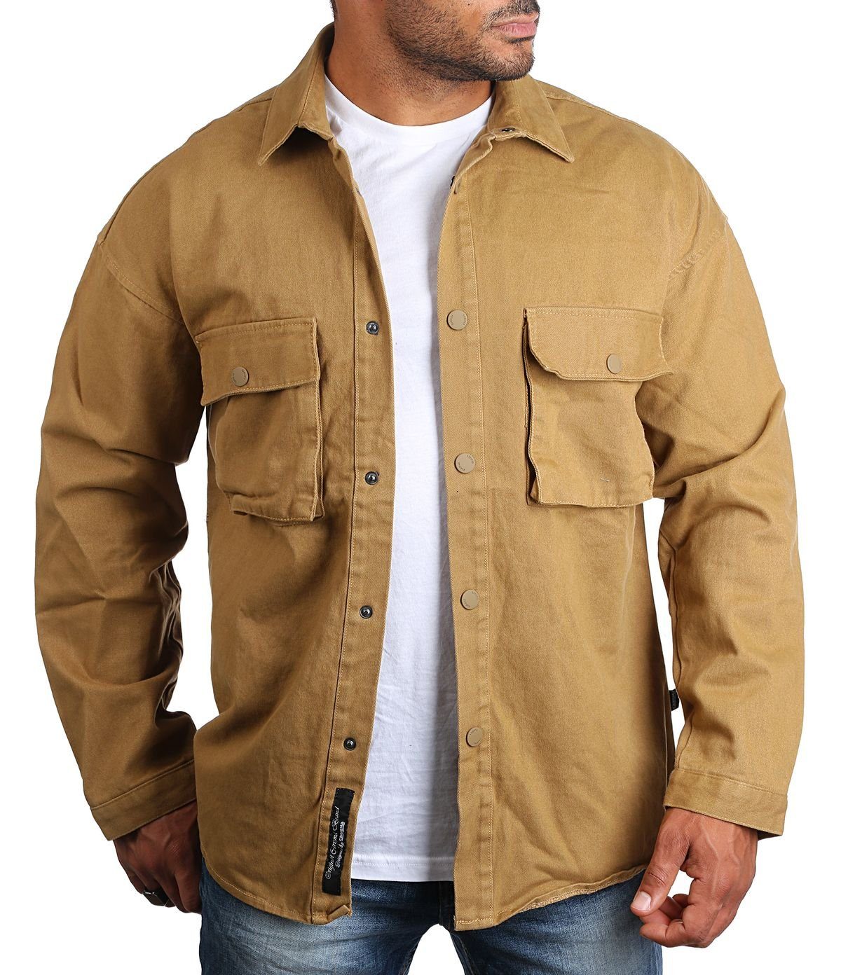 GLESTORE Hemdjacke Für Herren – Overshirt Im Workwear-Look Aus Baumwolle