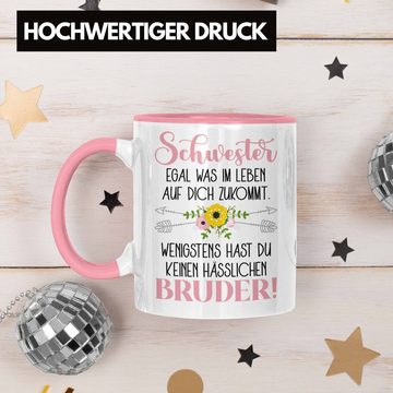 Trendation Tasse Trendation - Geschenk von Bruder für Schwester Tasse Geschenk Beste Schwester Bruder Geburtstag Lustiger Spruch