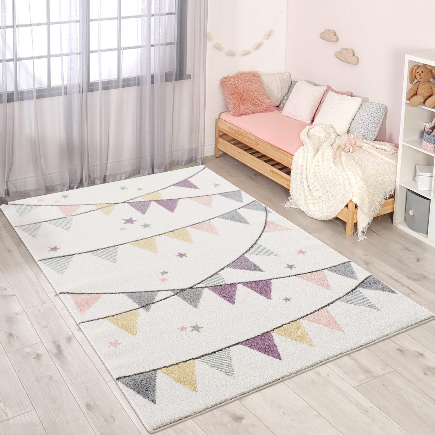 Carpet City Kinderteppich Anime9381, rechteckig, Höhe: 11 mm, Spielteppich, Wimpel, Weicher Flor, Pflegeleicht, Kinderzimmer