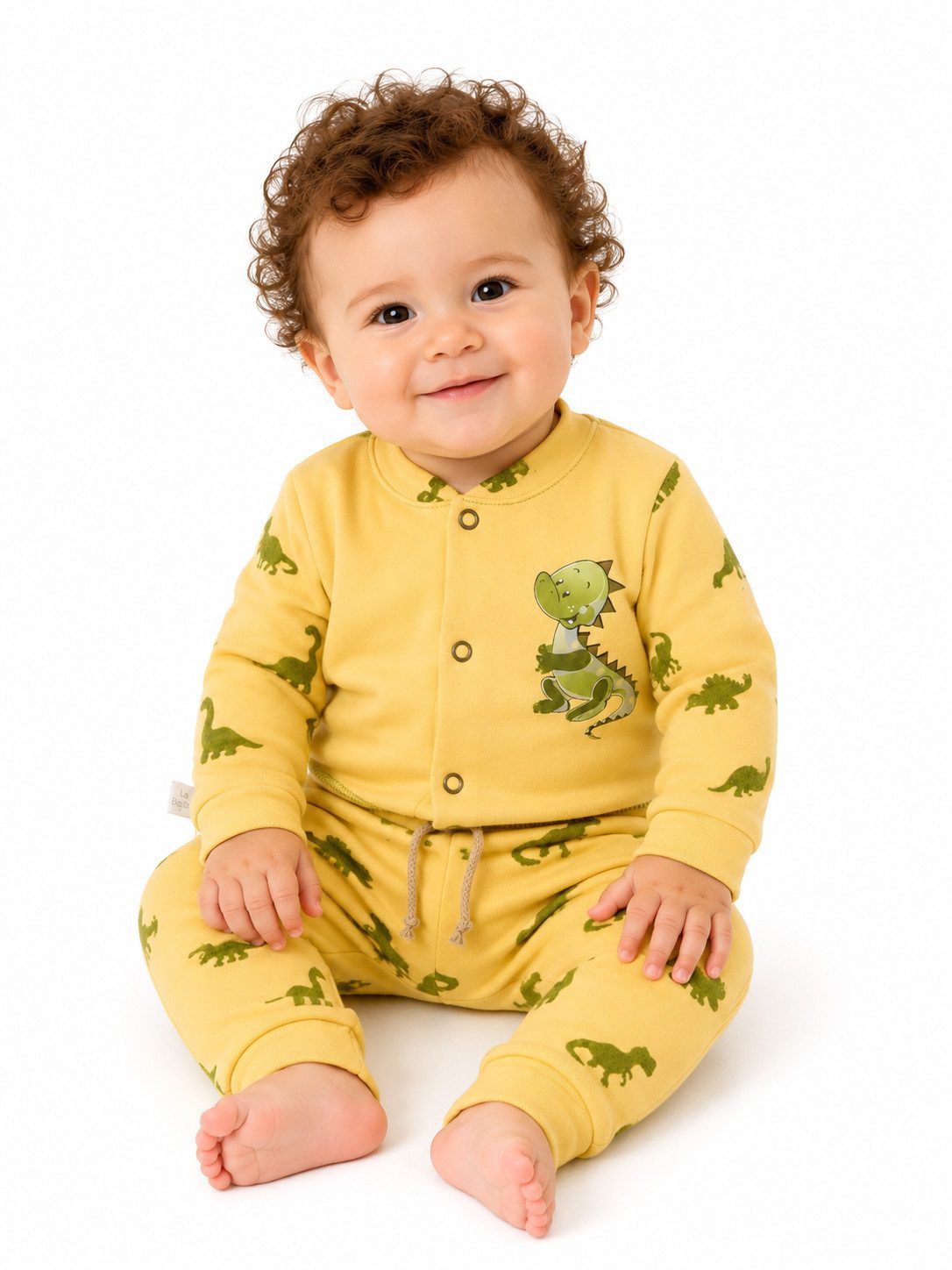 Langarmshirt & Hose Baby Anzug Hemdchen Mitwachshose in Gelb neutral