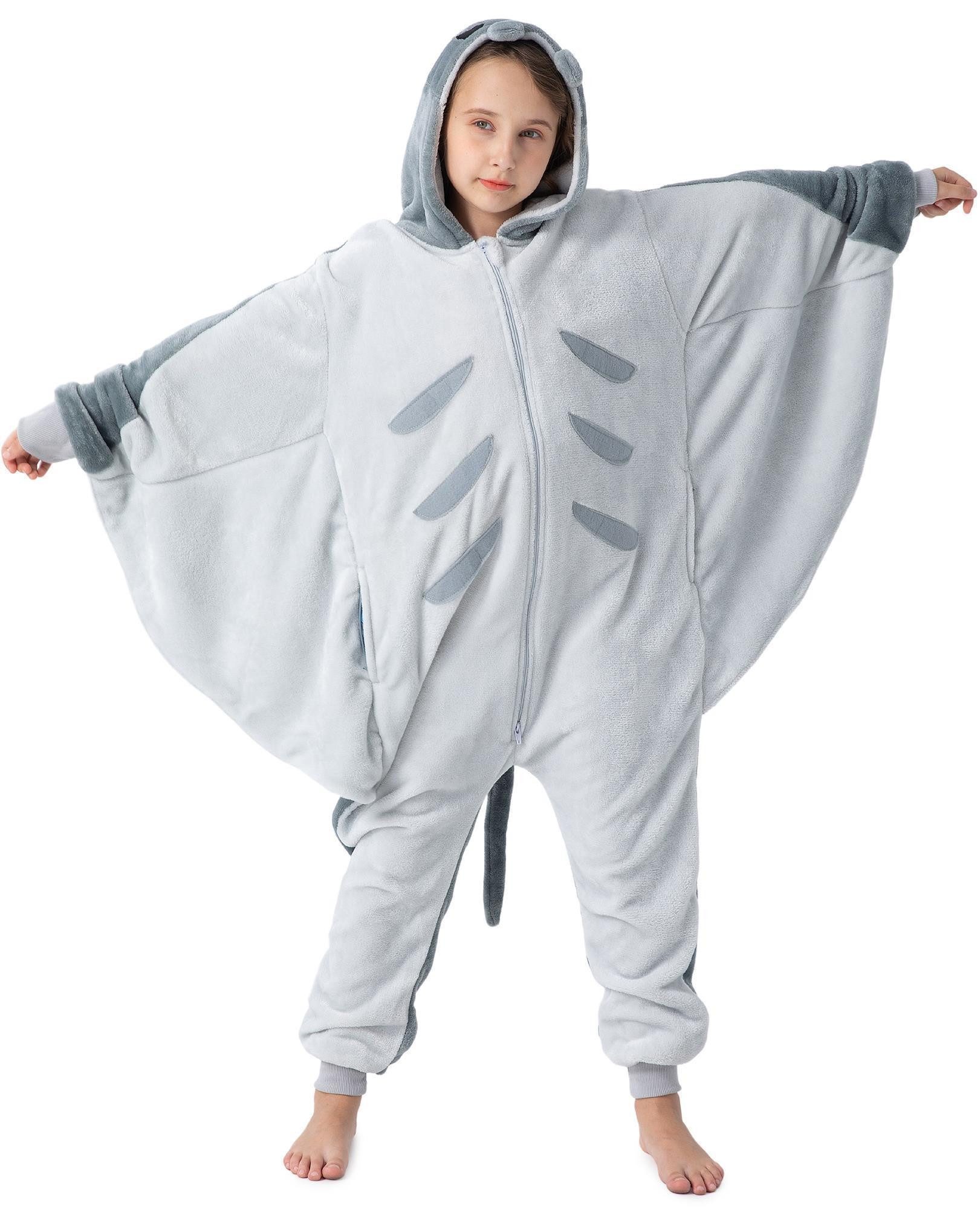 Corimori Jumpsuit Flauschiges Manta Rochen-Kostüm für Kinder,  Karneval Fasching Kostüm (1-tlg) Jumpsuit, Pyjama, Fasching, Kigurumi, Tiere, Manta Rochen "Graham"