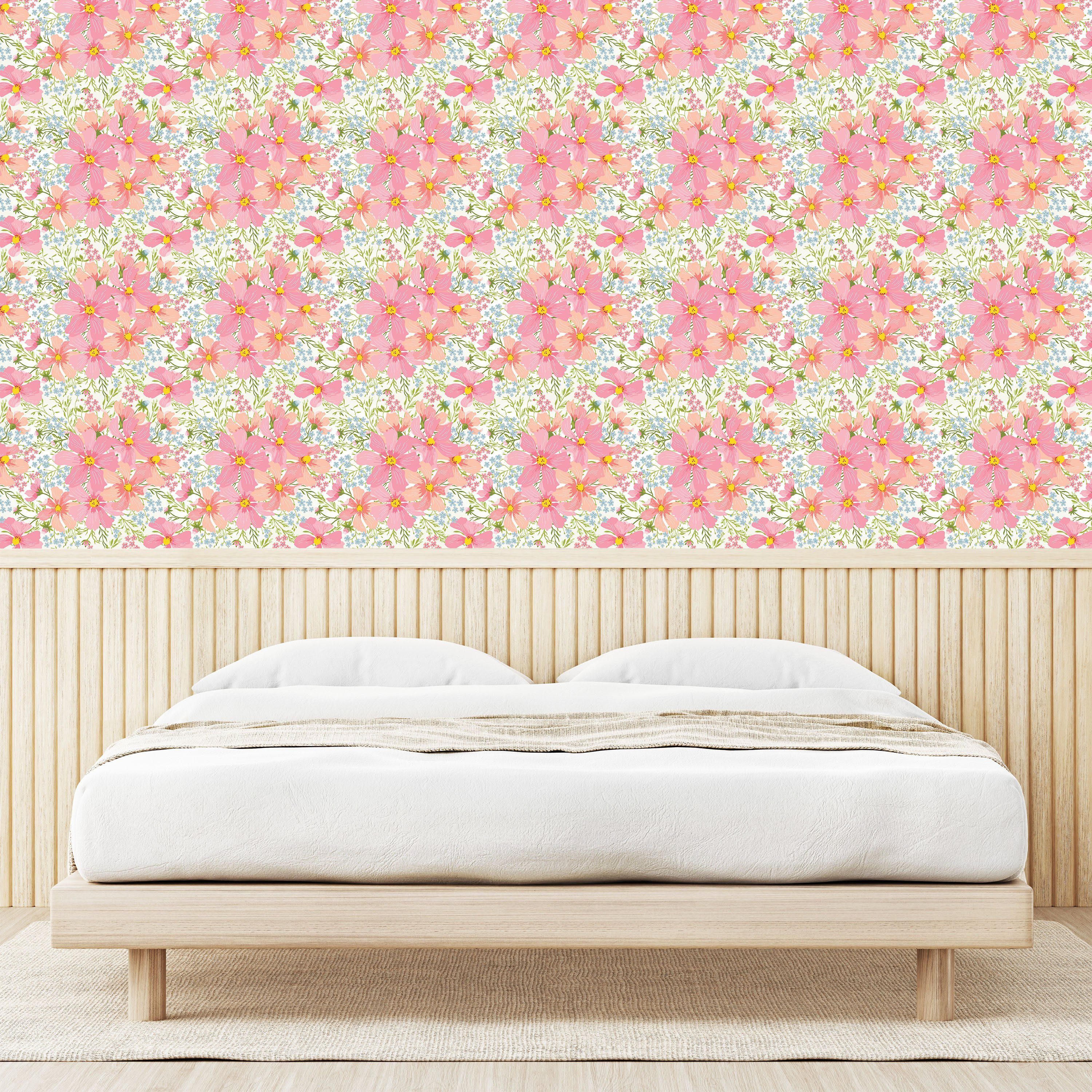 Kräuter Küchenakzent, Vinyltapete und selbstklebendes Pastell Abakuhaus Frühlings-Blumen Wohnzimmer
