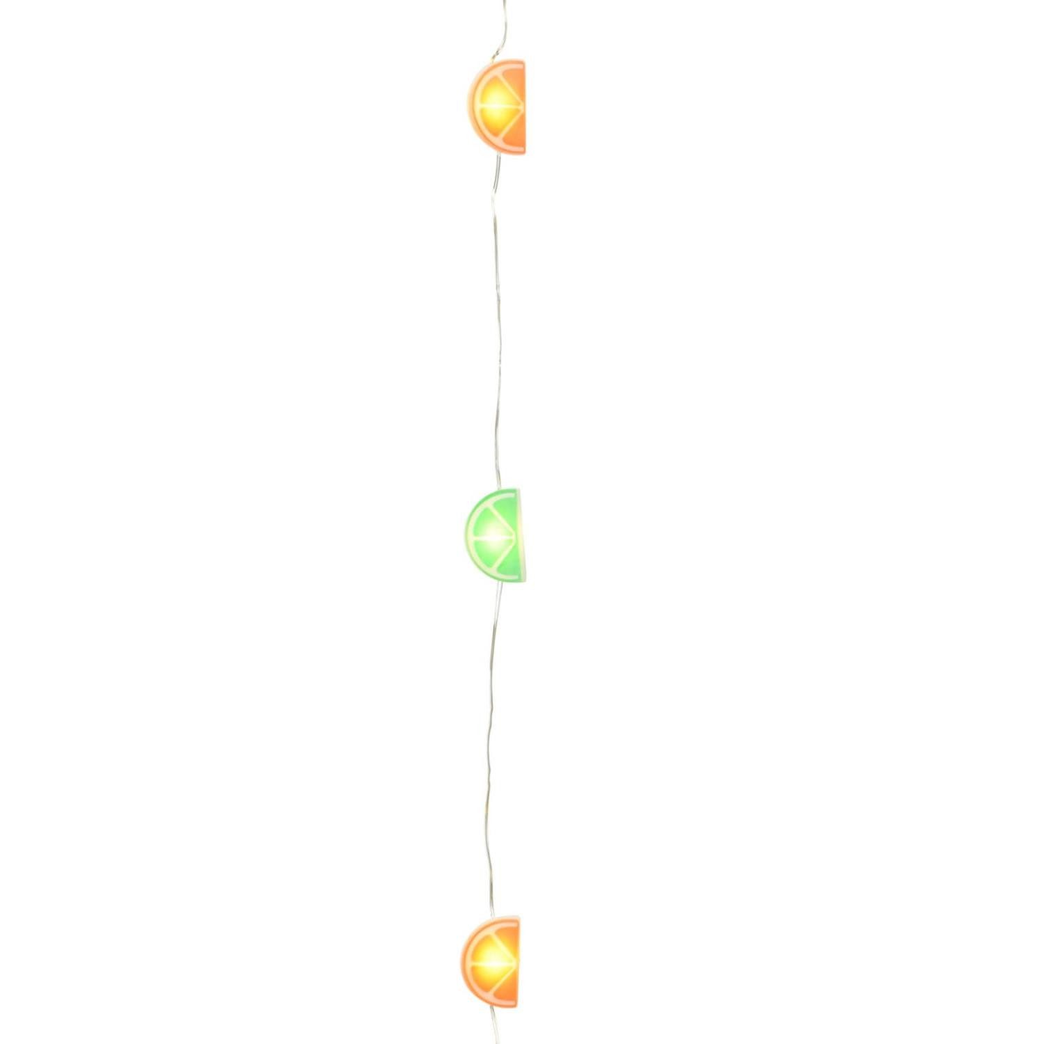 MARELIDA LED-Lichterkette LED Lichterkette Flaschen Korken Flaschenlicht Orange Limette Timer, 8-flammig