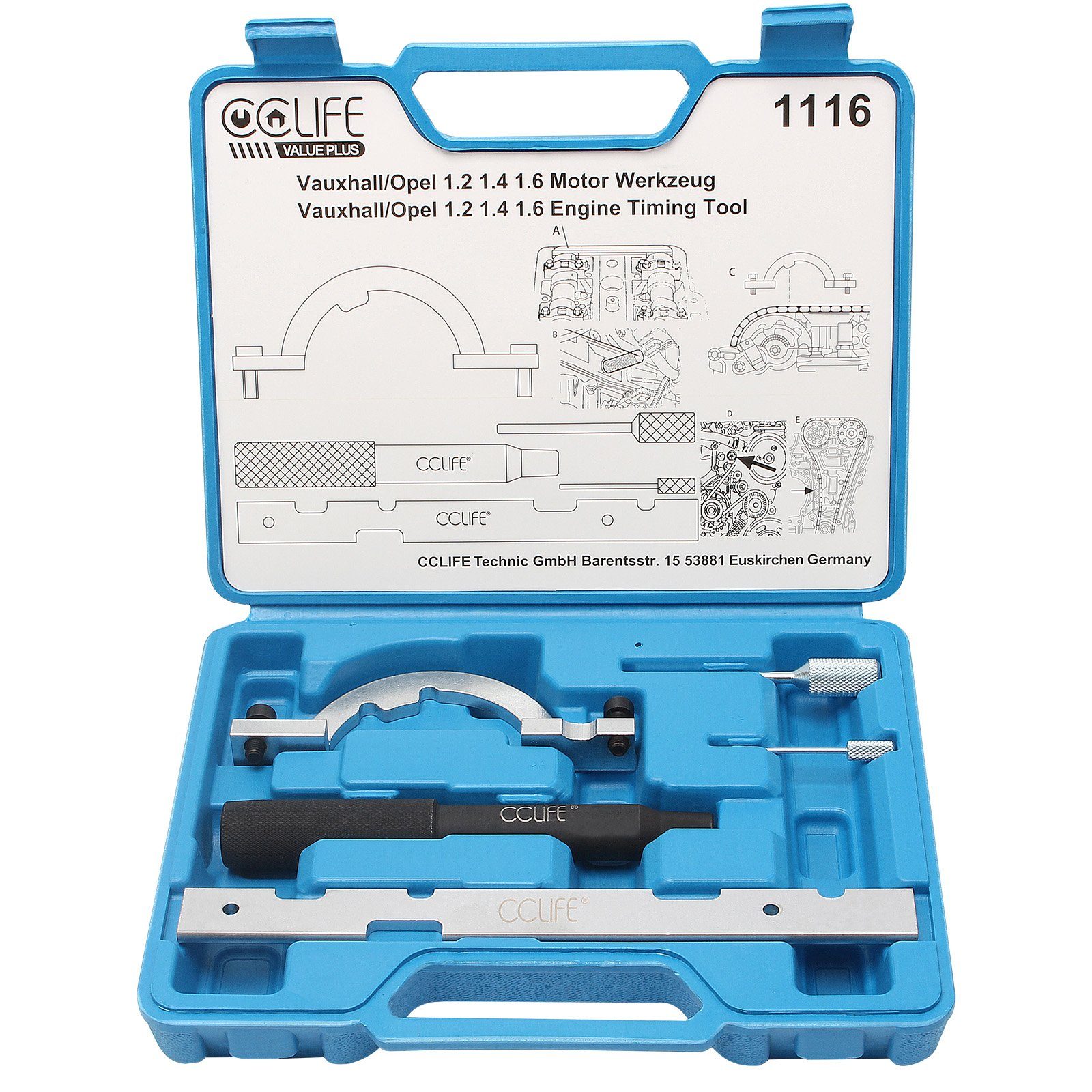 CCLIFE Werkzeugset (Set, 5-St) Benzin Werkzeug Opel, Motor Steuerkette Arretierung Einstellwerkzeug