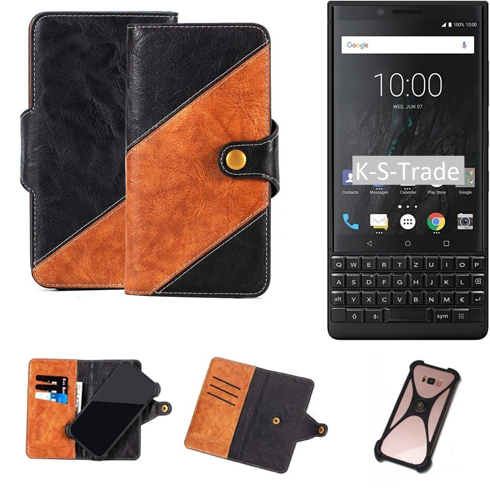 K-S-Trade Handyhülle für Blackberry KEY2, Handyhülle Schutzhülle Bookstyle Case Wallet-Case Handy Cover