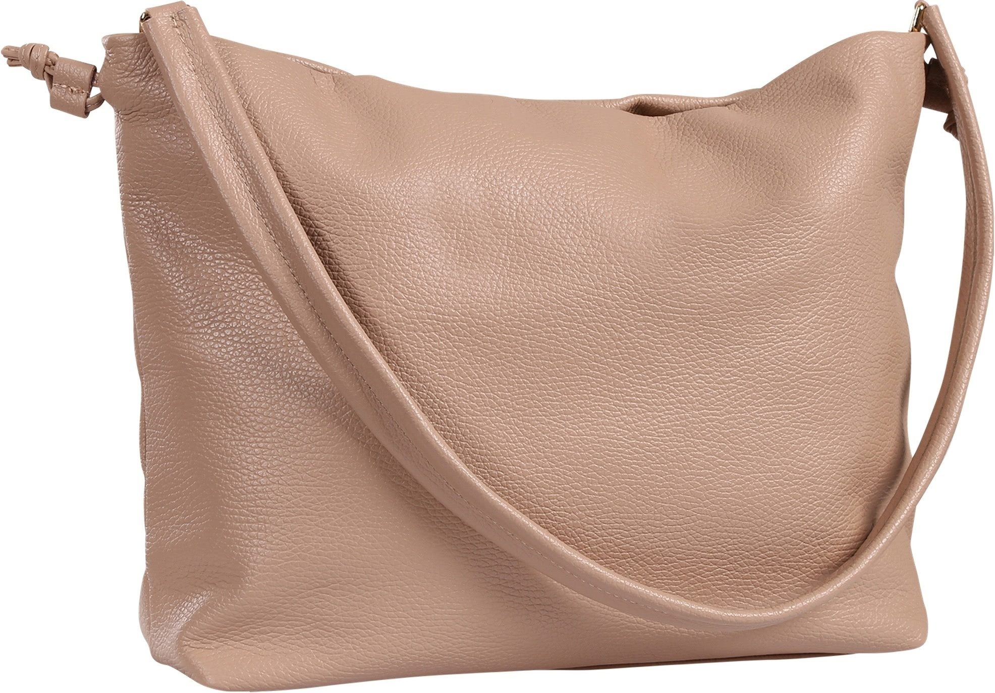 Toscanto Beuteltasche Toscanto Damen Schultertasche (Beuteltasche), Damen Leder Schultertasche, Beuteltasche, rosa ca. 42cm