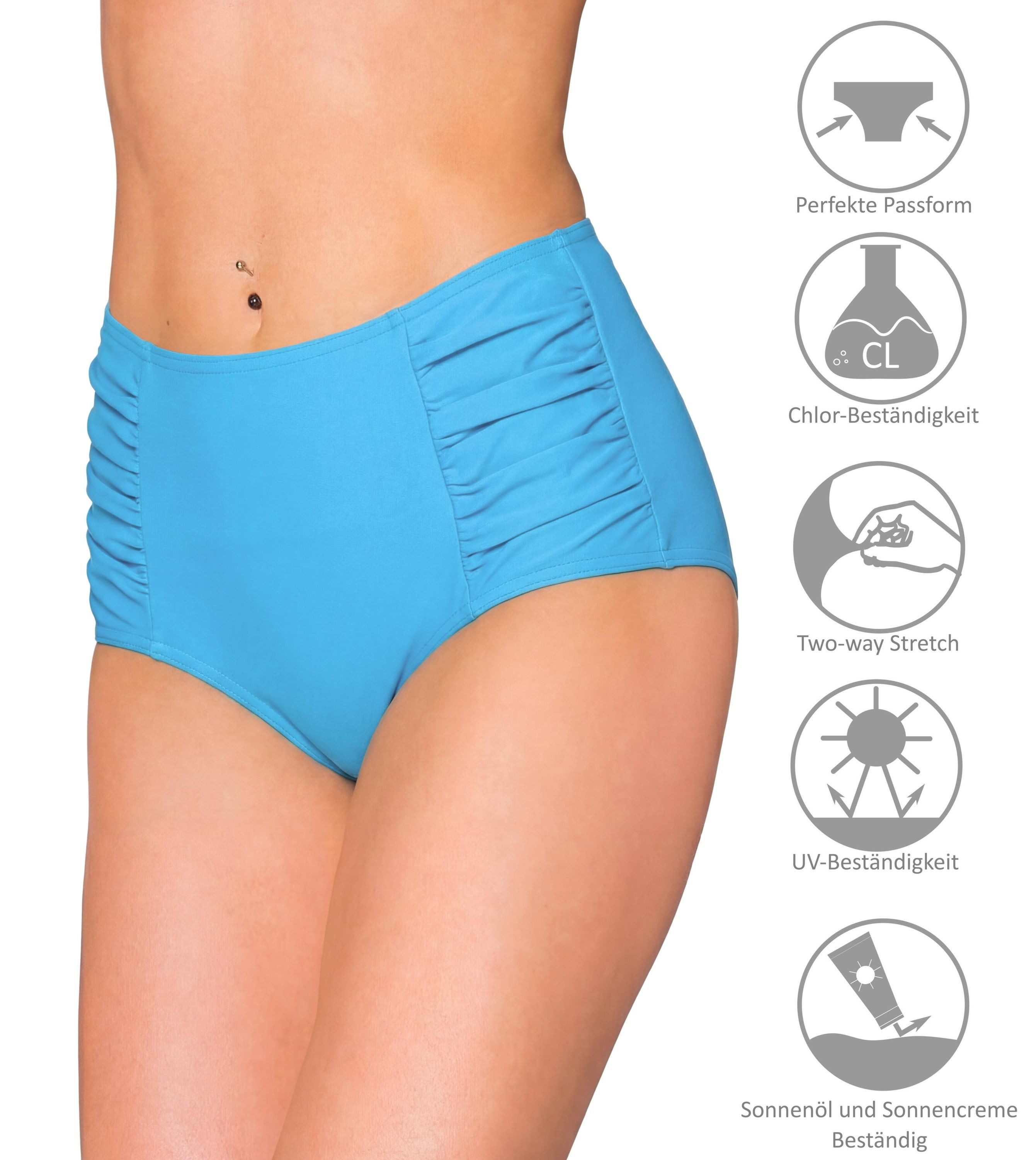 Aquarti Bikini-Hose Aquarti Damen Bikinihose mit Hoher Taille und Raffung – Bild 5 von 5