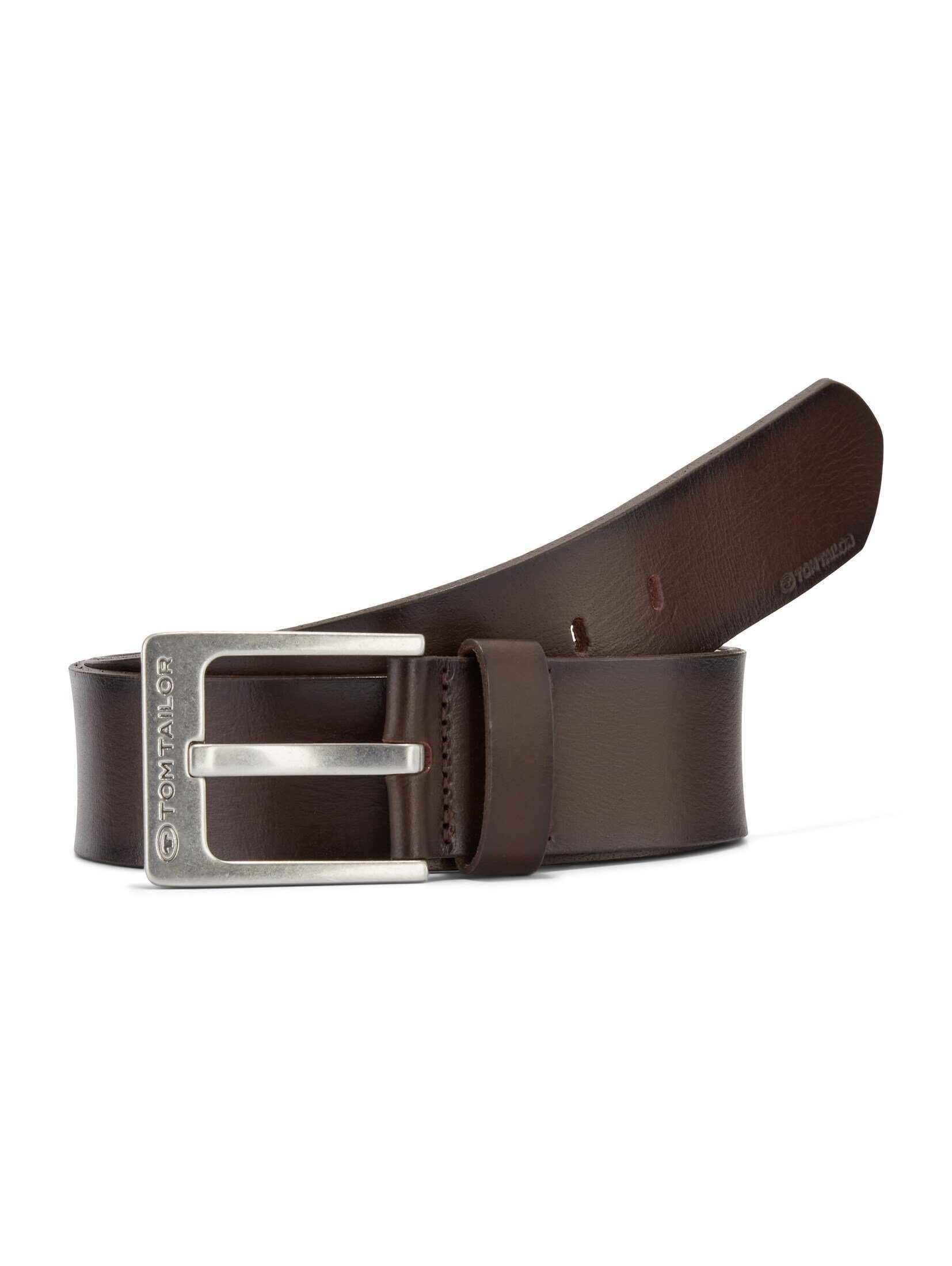 TOM TAILOR Ledergürtel Belts TTCALVIN Ledergürtel mit eckiger Dornschließe günstig online kaufen