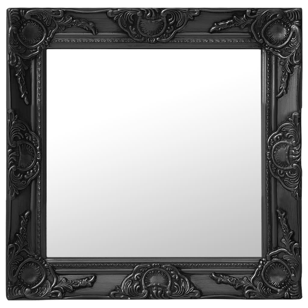 möbelando Barockspiegel 3002665 (BxH: 50x50 cm), aus Holz und Glas in Schwarz