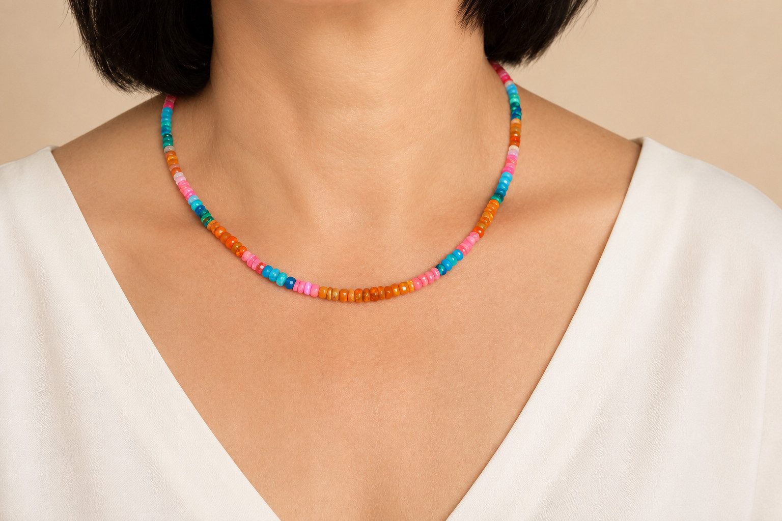 Sogni d'oro Collier "Happy" mit Äthiopischem Opal, Silber 925