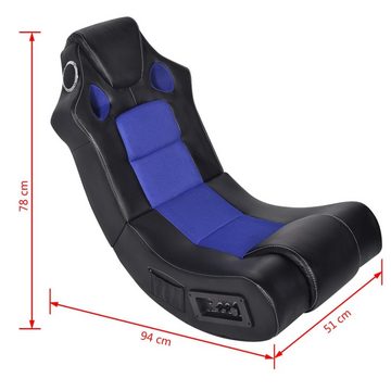 möbelando Gaming-Stuhl 292025 (LxBxH: 94x51x78 cm), mit Lautsprechern in Schwarz und Blau